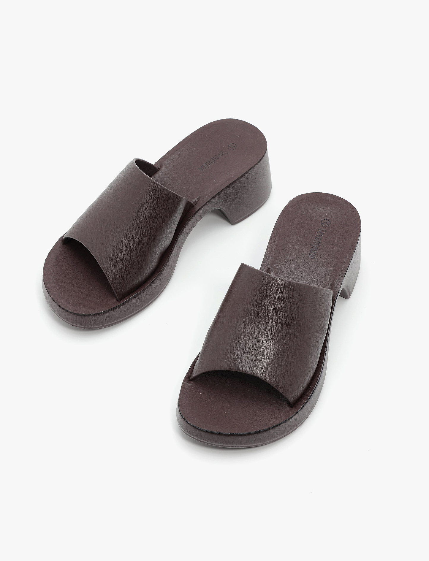 Seventy Nine - כפכפי עקב בוניטה סבנטי ניין לנשים בצבע חום כהה