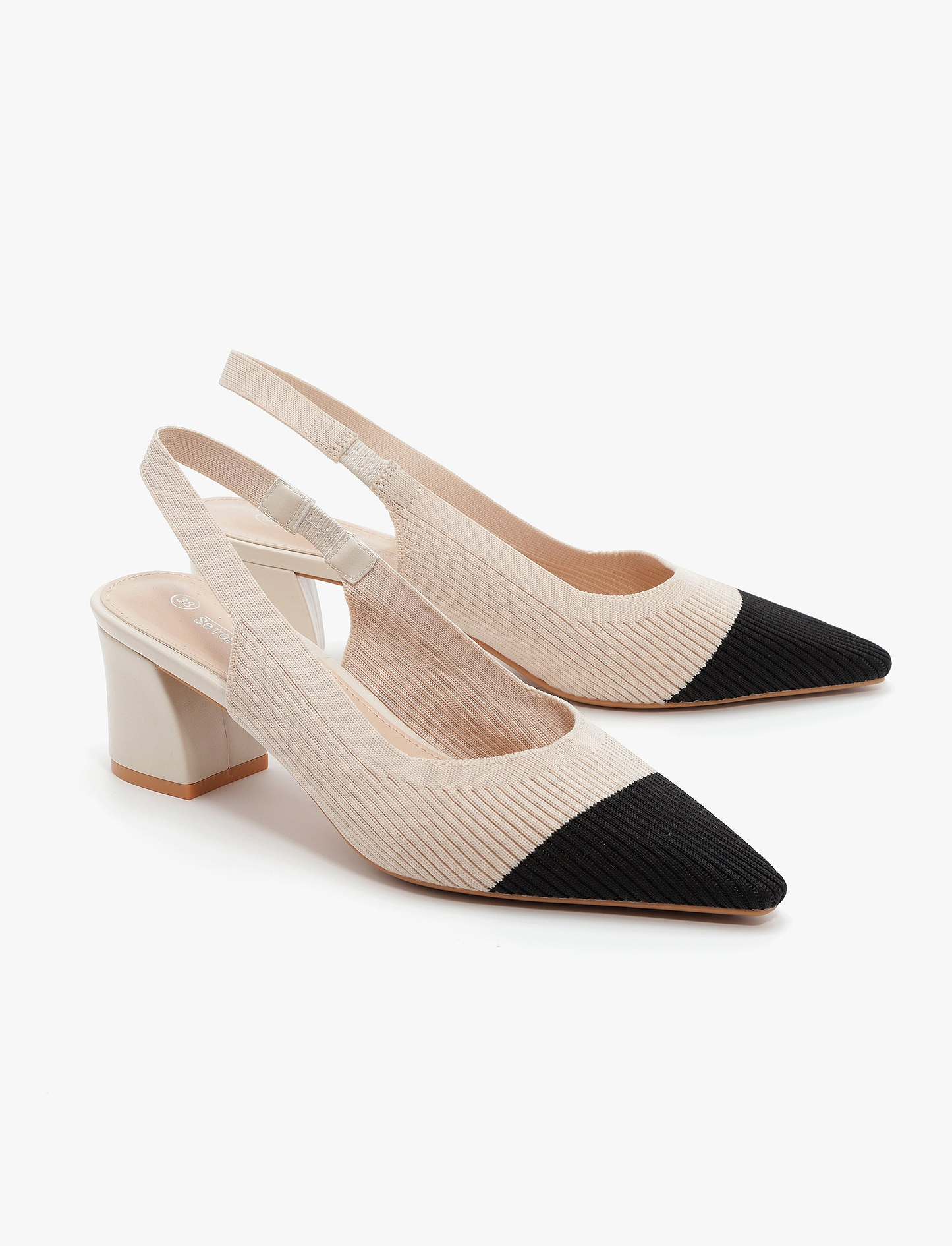 Seventy Nine - נעלי עקב ג'יה סבנטי ניין לנשים בצבע בז'/שחור