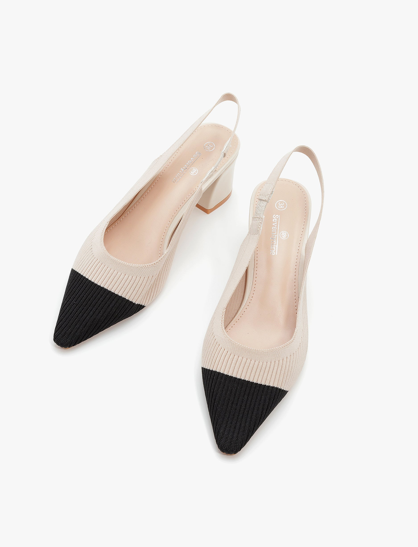 Seventy Nine - נעלי עקב ג'יה סבנטי ניין לנשים בצבע בז'/שחור