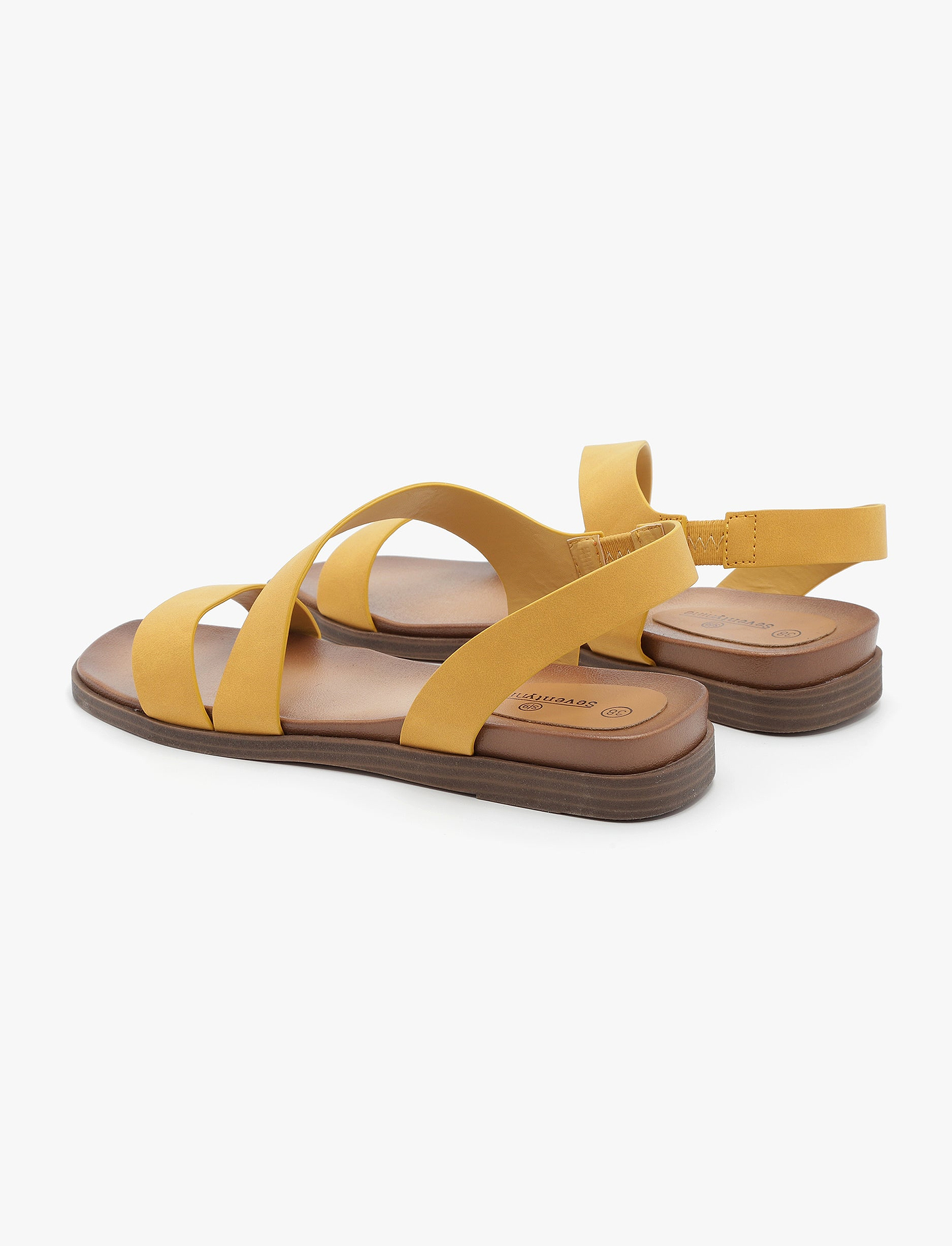 Seventy Nine - סנדלי רצועת אלכסון קארן סבנטי ניין לנשים בצבע חרדל