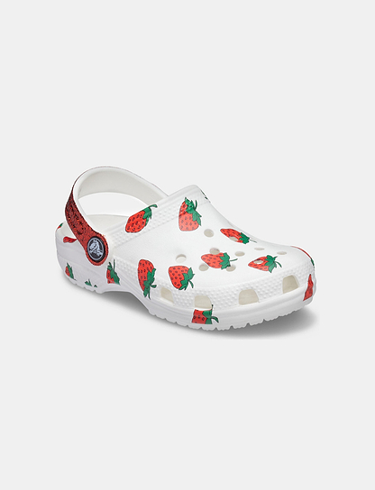 Crocs Classic Food Print - כפכף בצבע לבן בהדפס תותים
