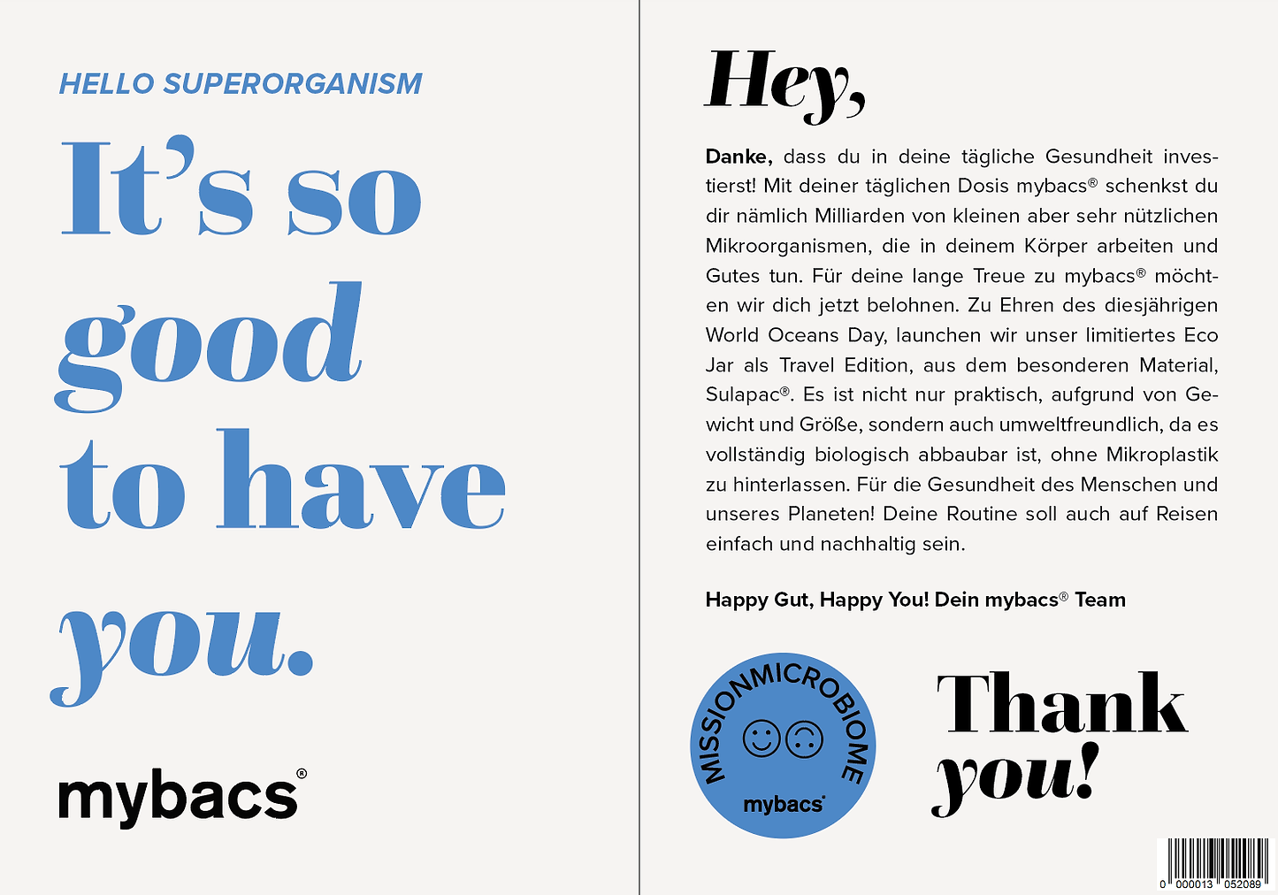 Thank you flyer Eco Jar