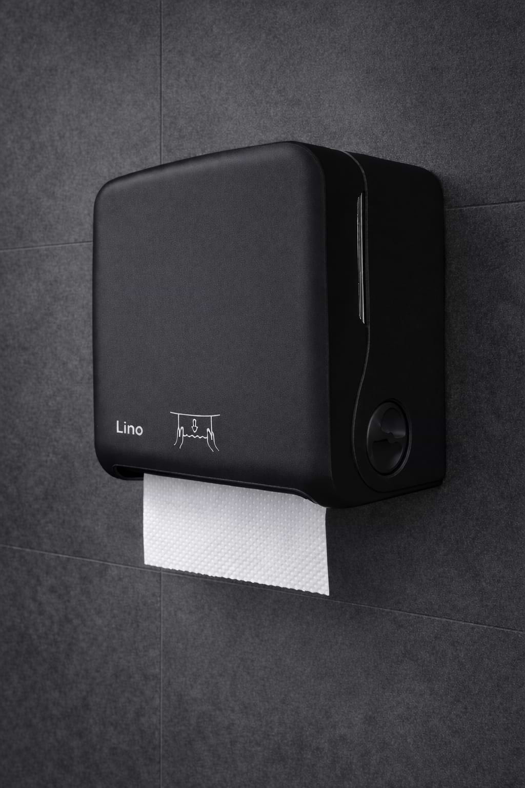 LINO מתקן לנייר ידיים שחור