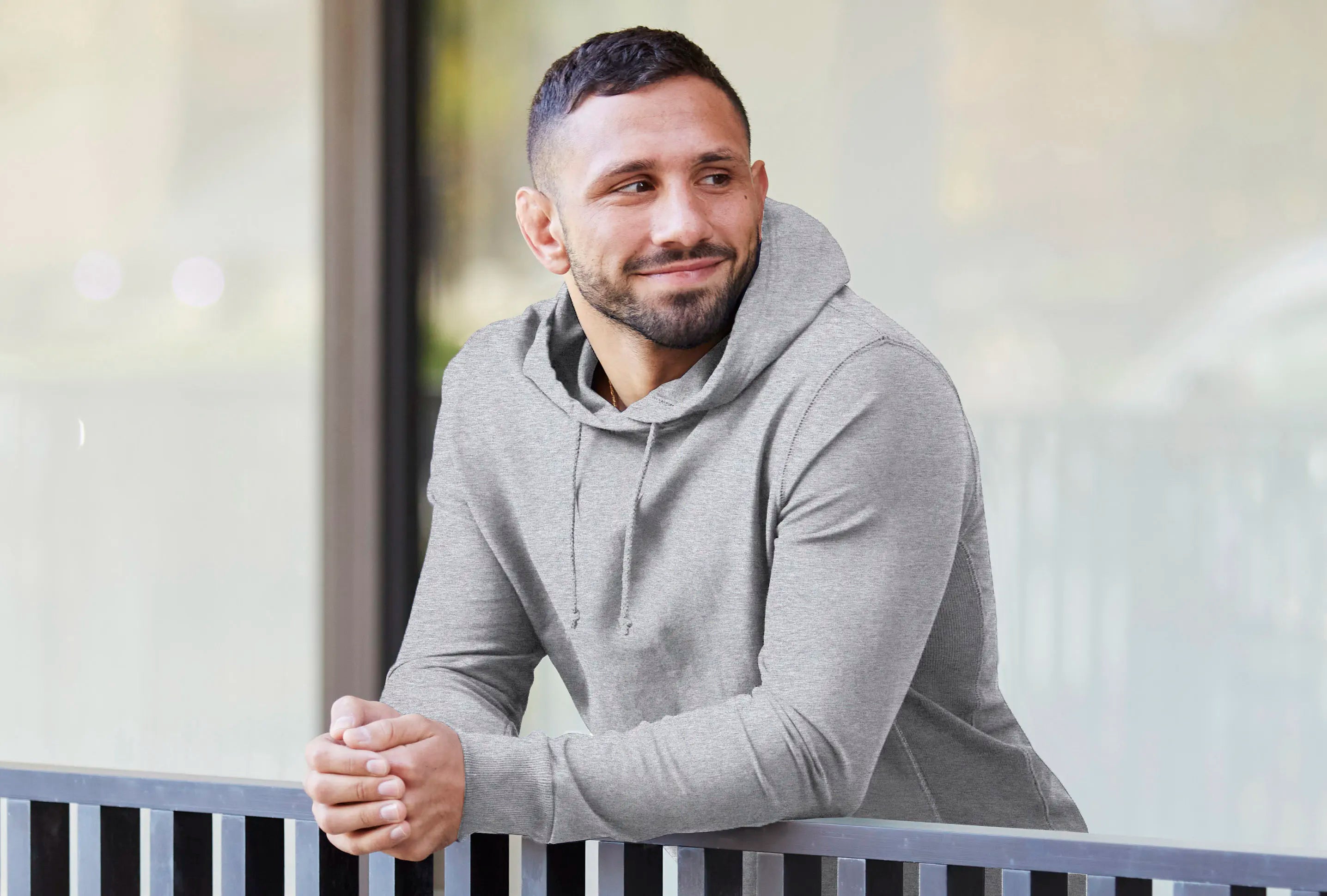 Athletic fit hoodie detail