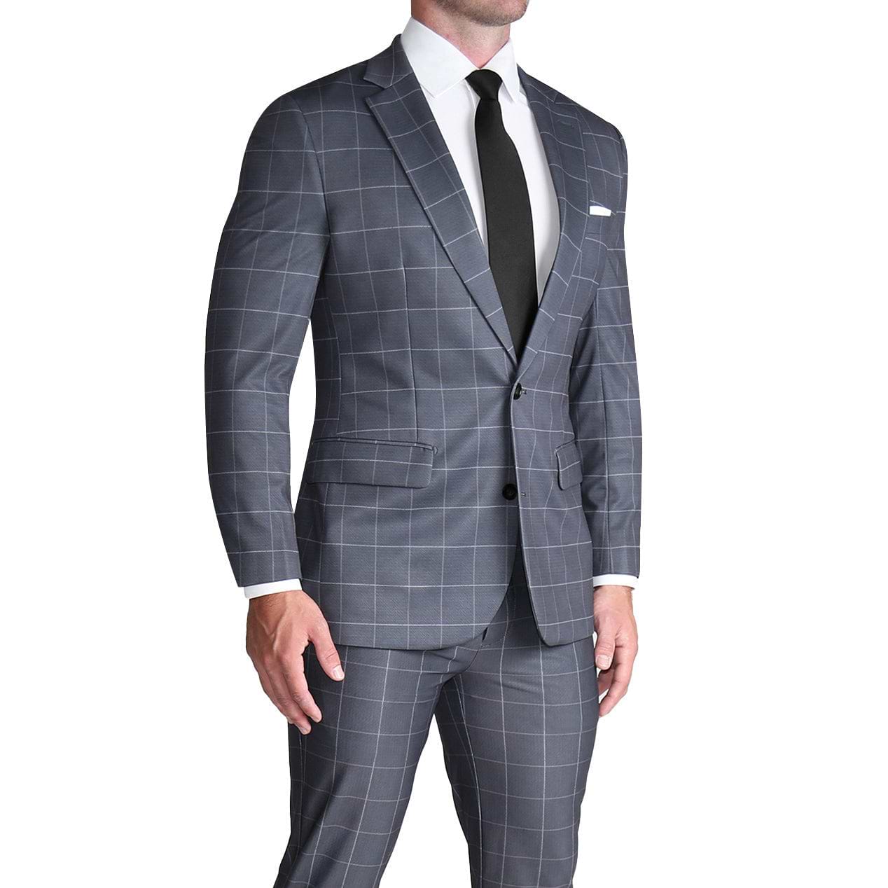 ジャケット・アウター SOPHNET. WINDOWPANE STRETCH GOWN SHIRT L Windowpane Stretch Suit in Gray & Orange – J&Z Couture