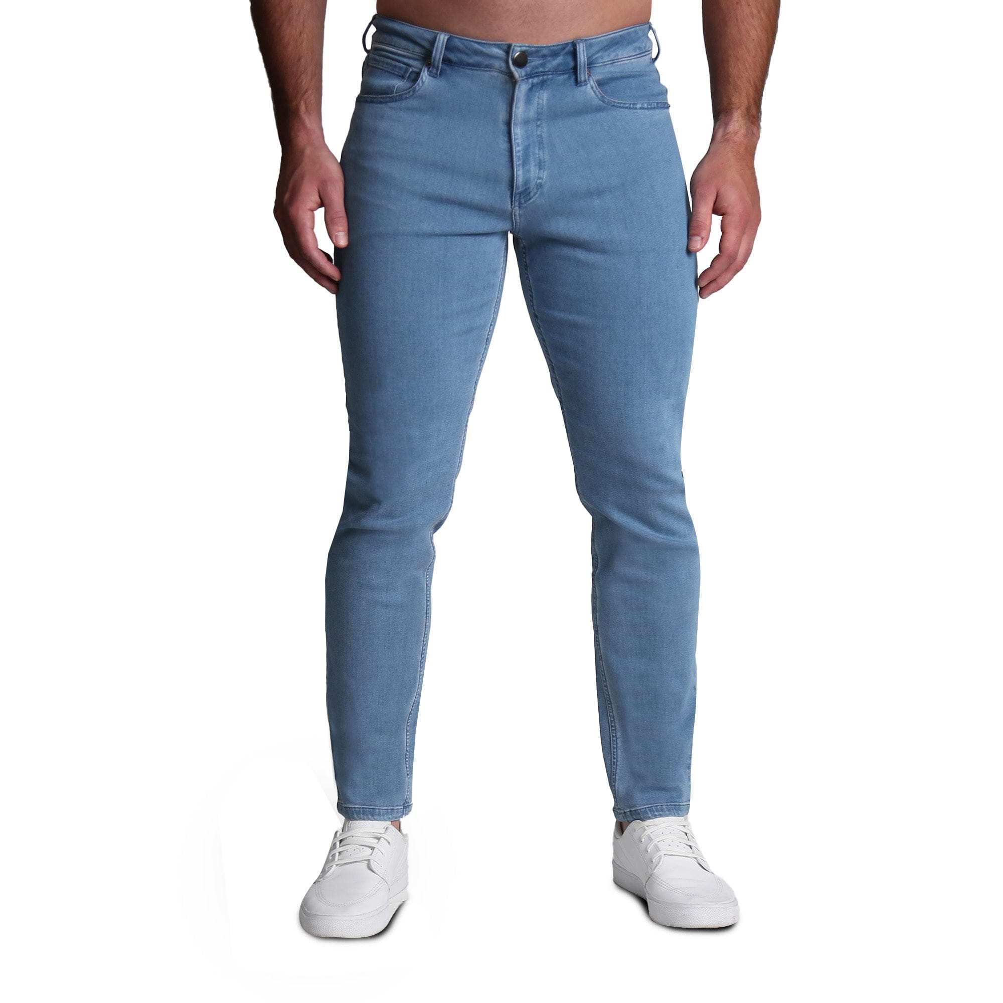 Athletic Fit Stretch Jeans - Light Blue