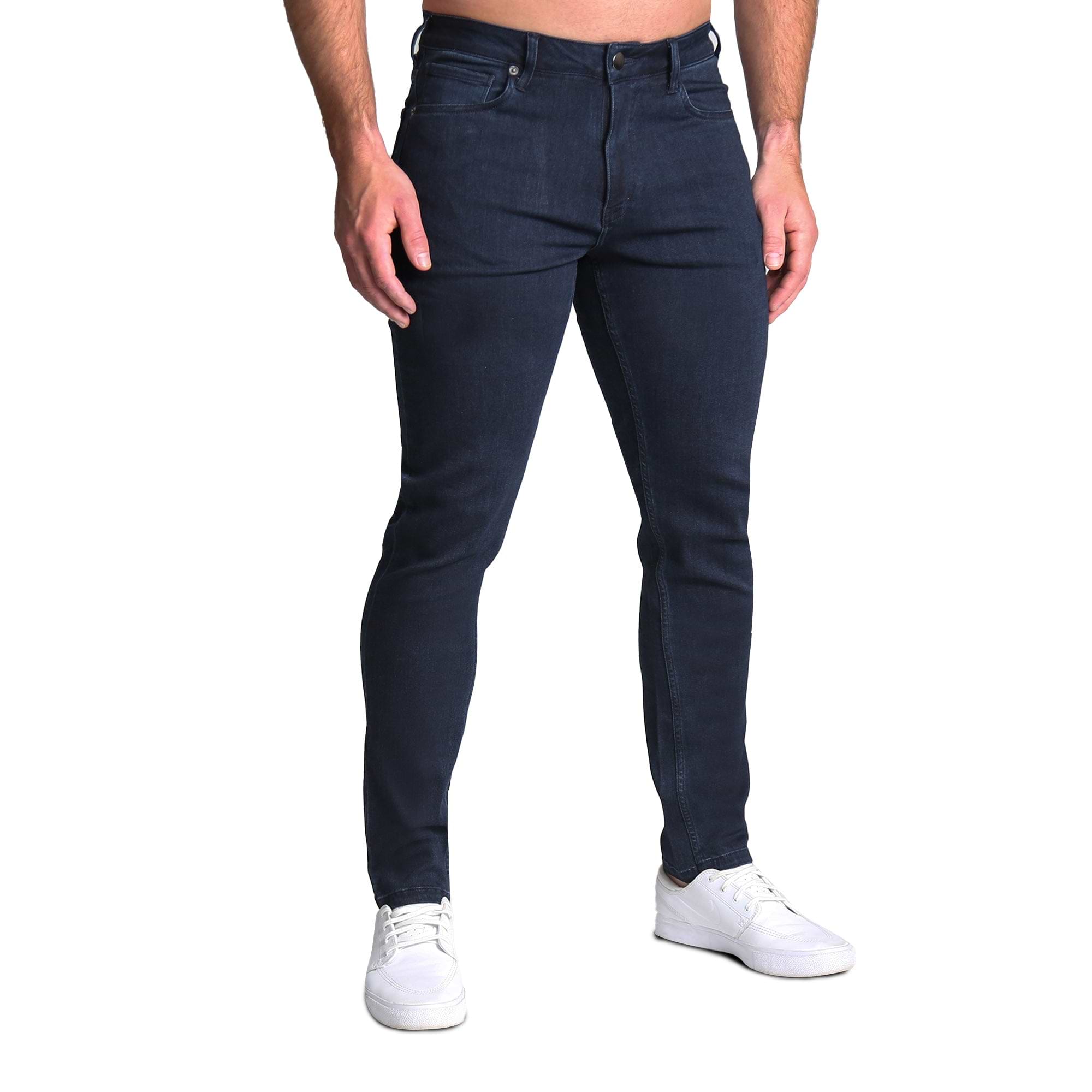 Athletic Fit Stretch Suit Pants - Blue Plaid