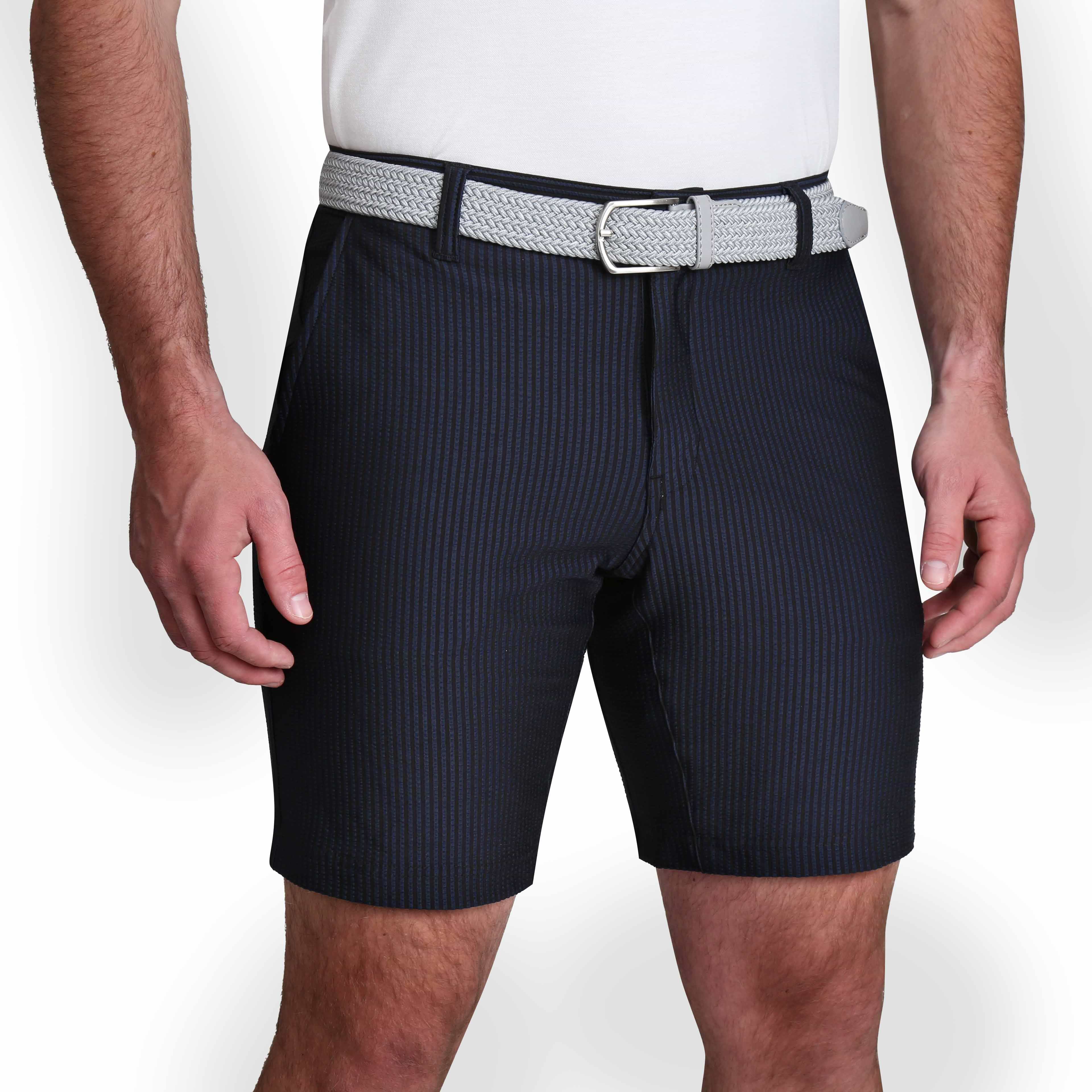 Athletic Fit Shorts - Navy Seersucker