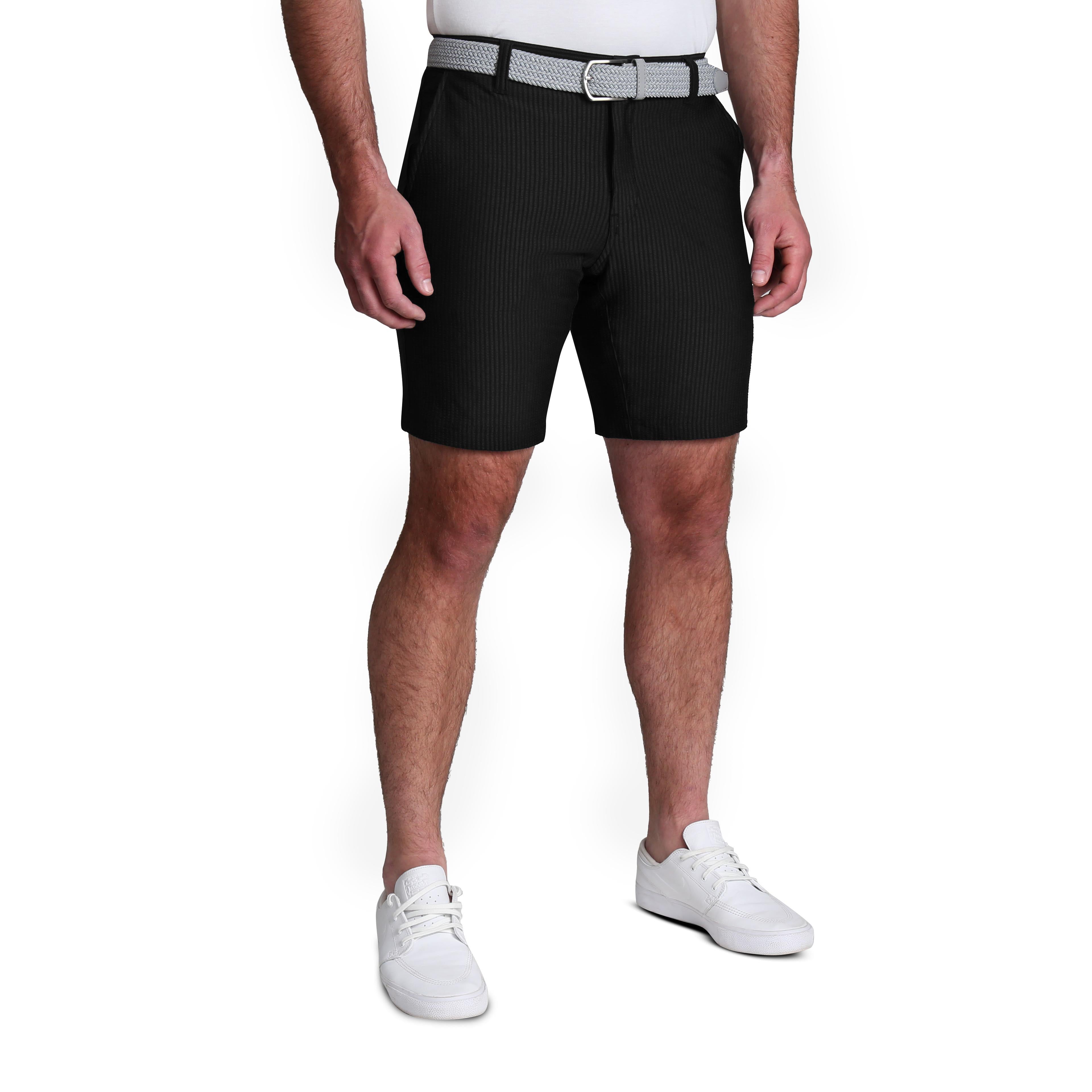 Athletic Fit Shorts - Black Seersucker