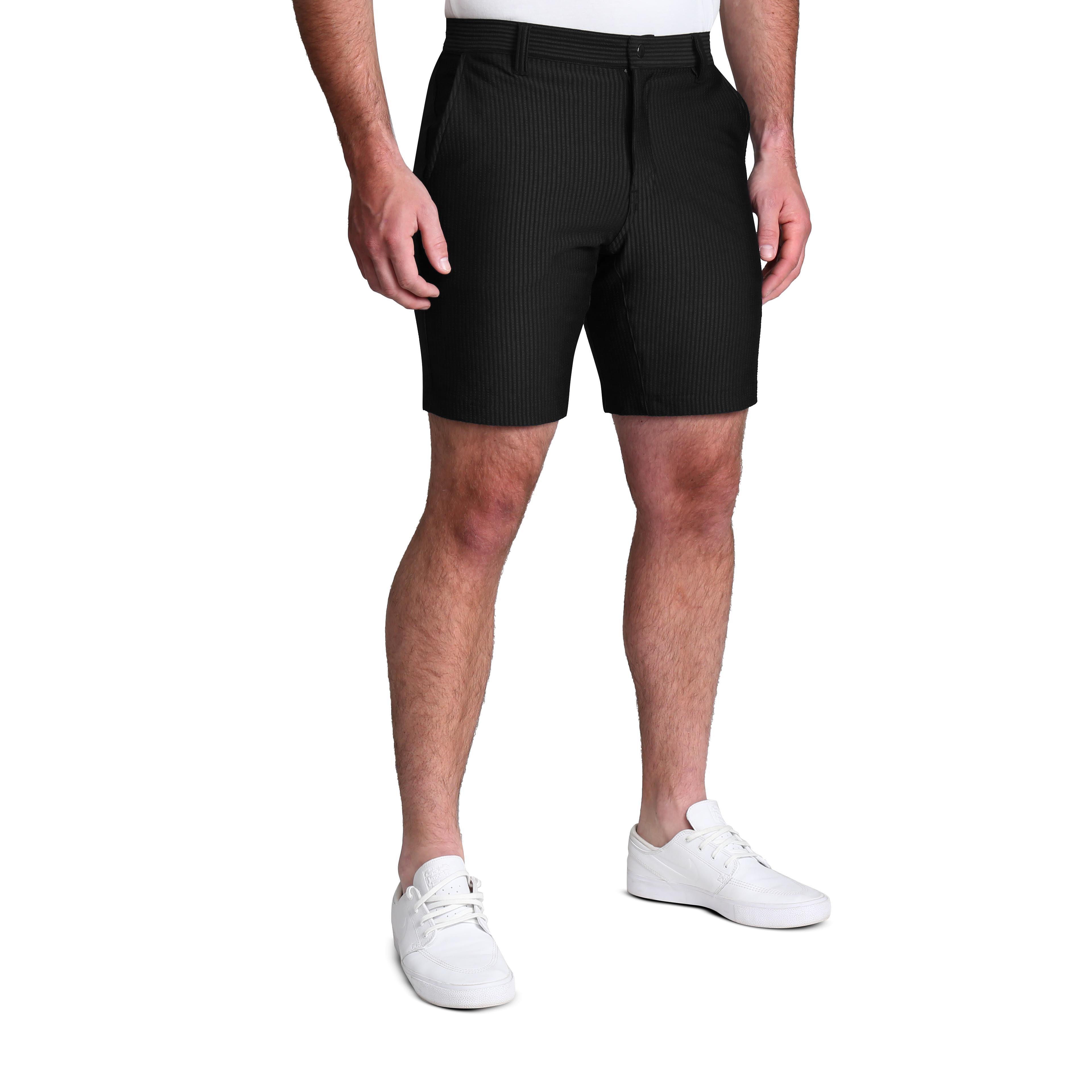 Athletic Fit Shorts - Black Seersucker