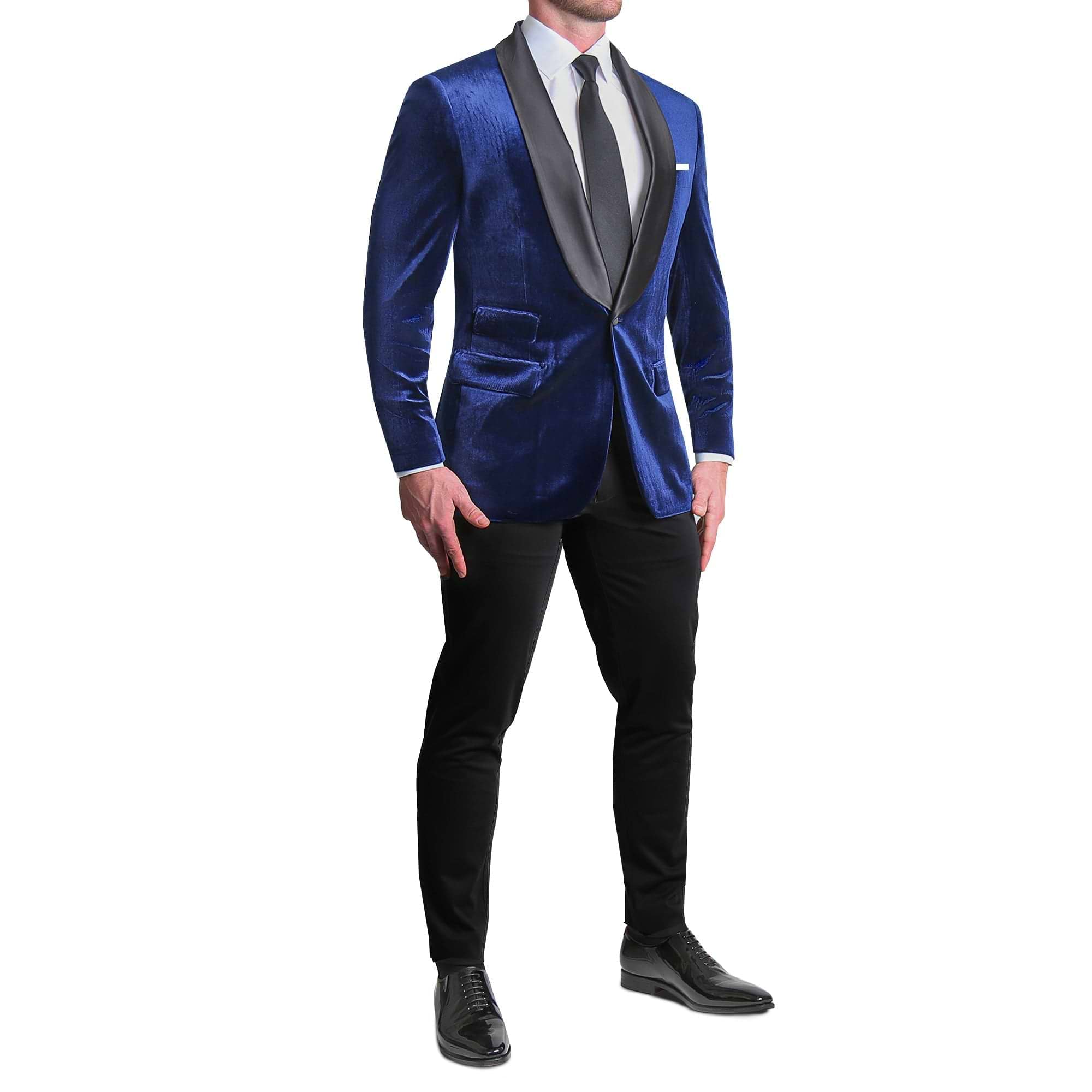 Athletic Fit Stretch Tuxedo Jacket - Blue Velvet