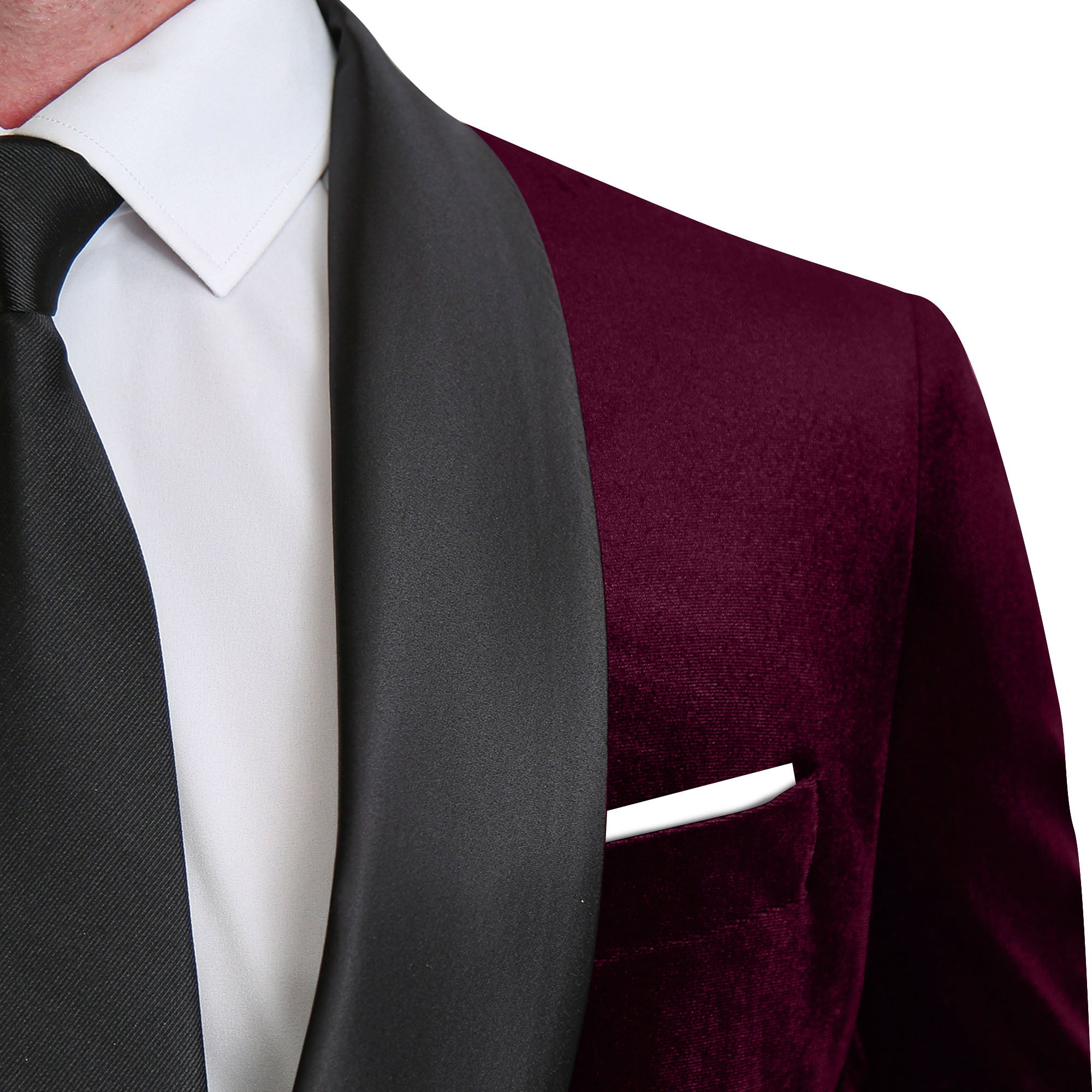 Athletic Fit Stretch Tuxedo Jacket - Maroon Velvet