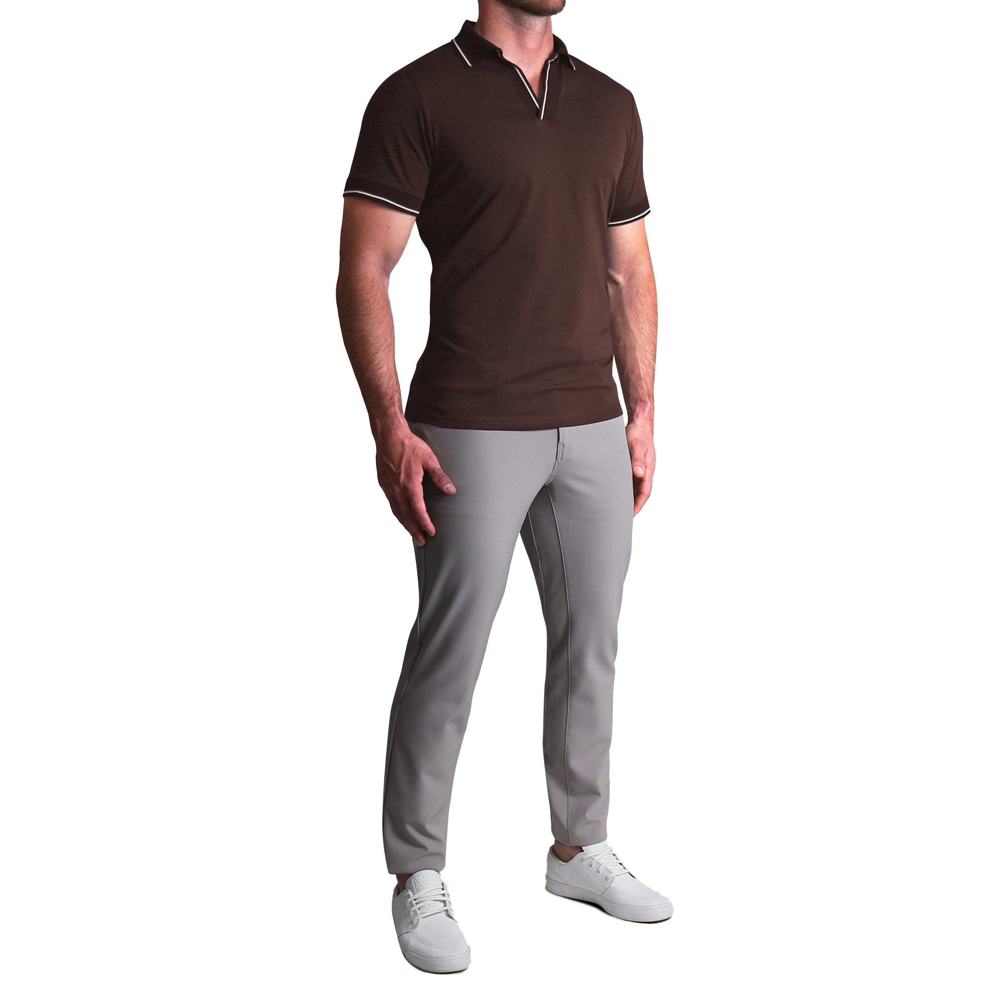 grey pants, a white shirt and brown leather shoes | Shirt and pants  combinations for men, Pants outfit men, Grey dress pants men