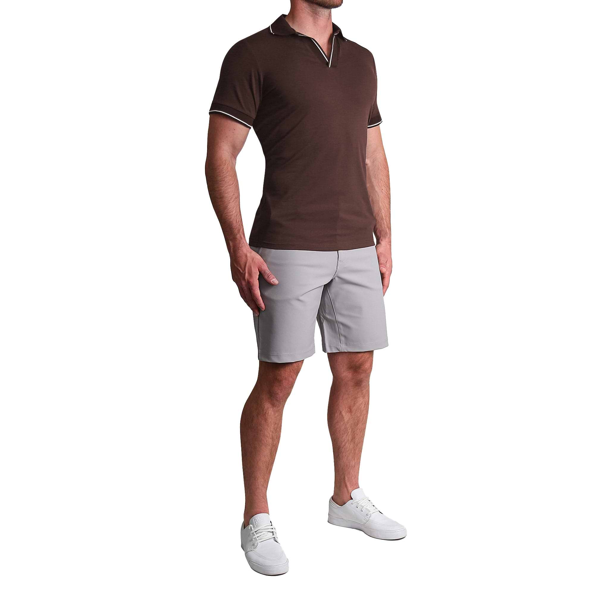 "The Hayes" Brown with White Tipped Polo