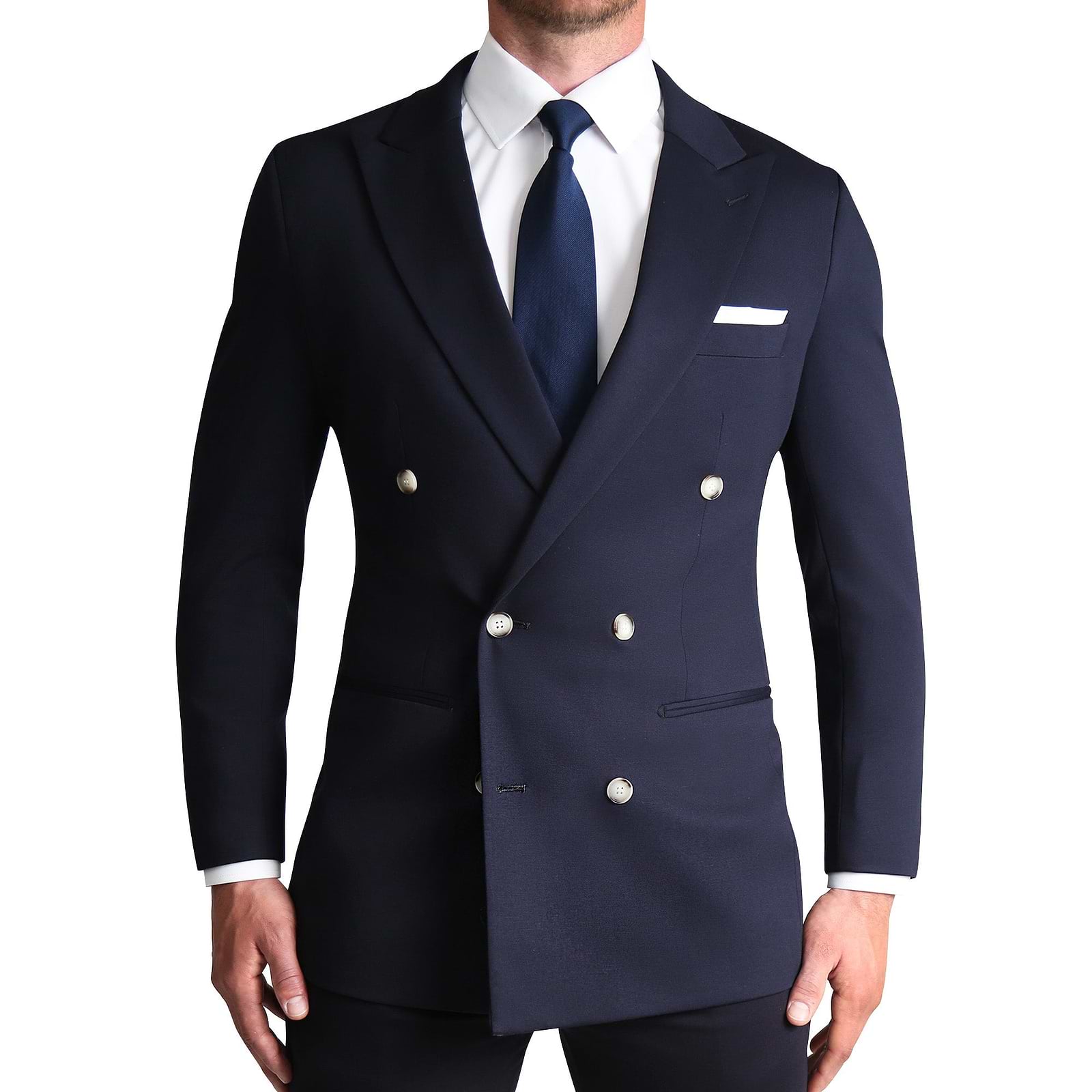 Double Breasted Navy Blazer - Big And Tall Sport Coat main image 1