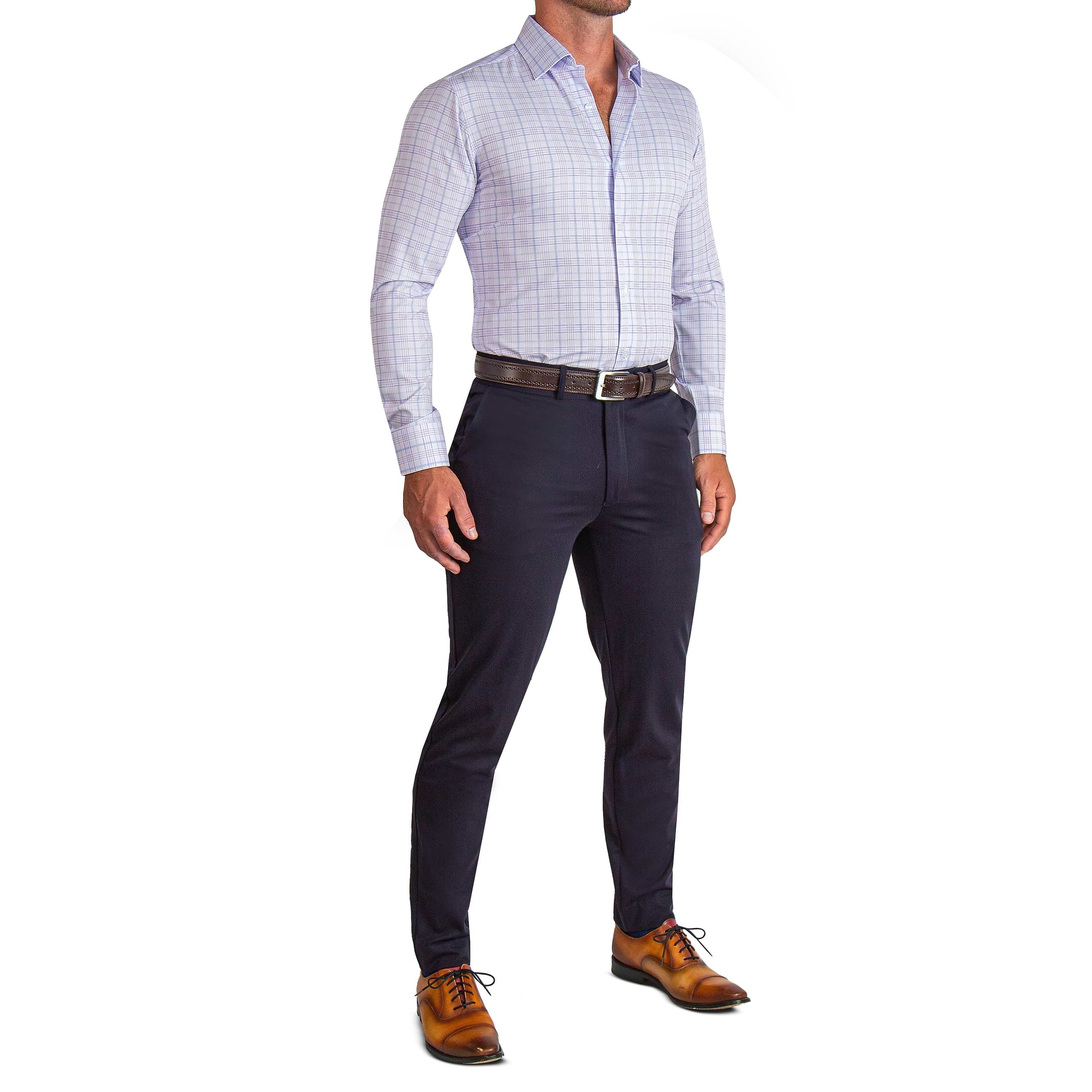 Purple Violet Plaid Men's Leggings