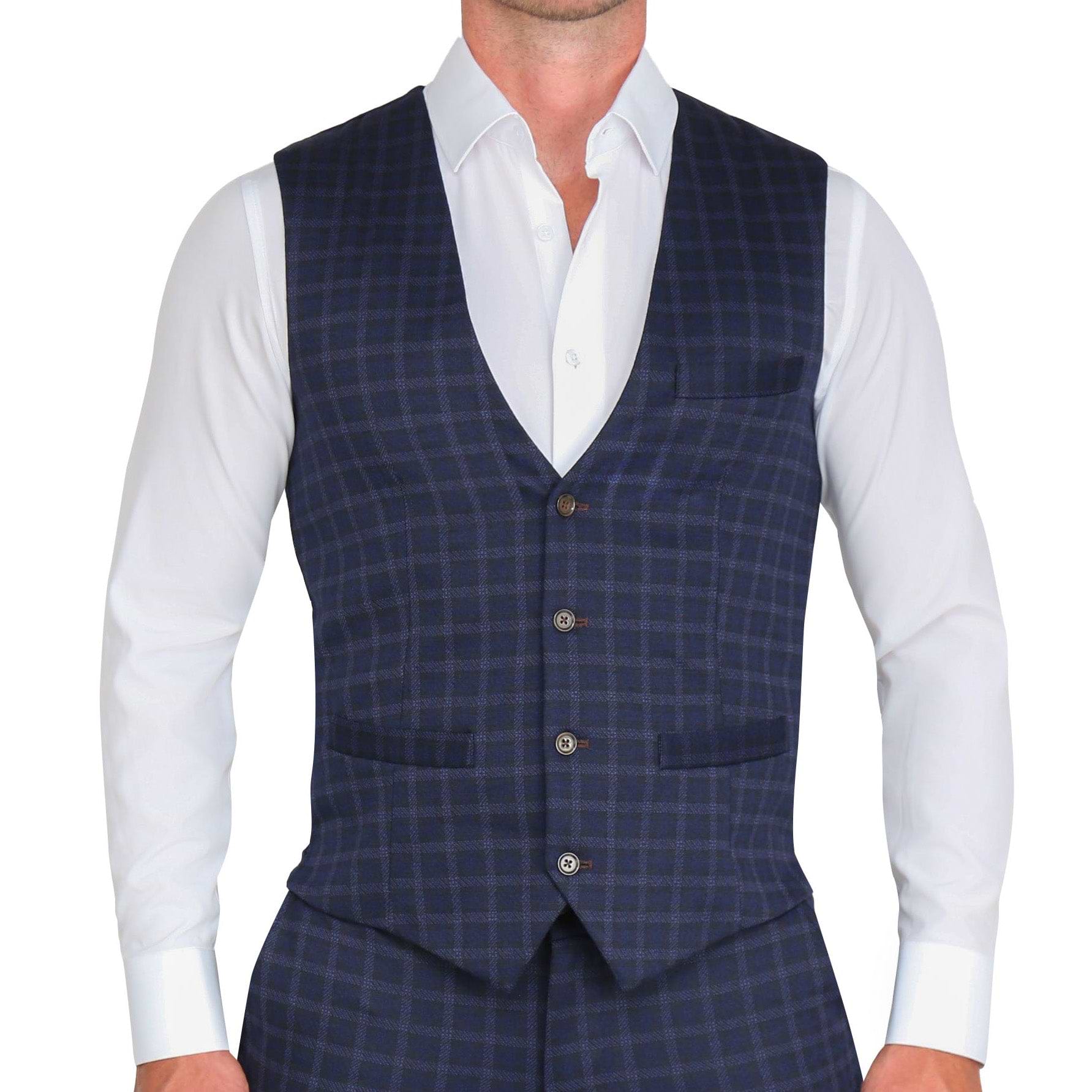 Knitted Slim Fit Vest Trousers Sports 3 pieces Suit