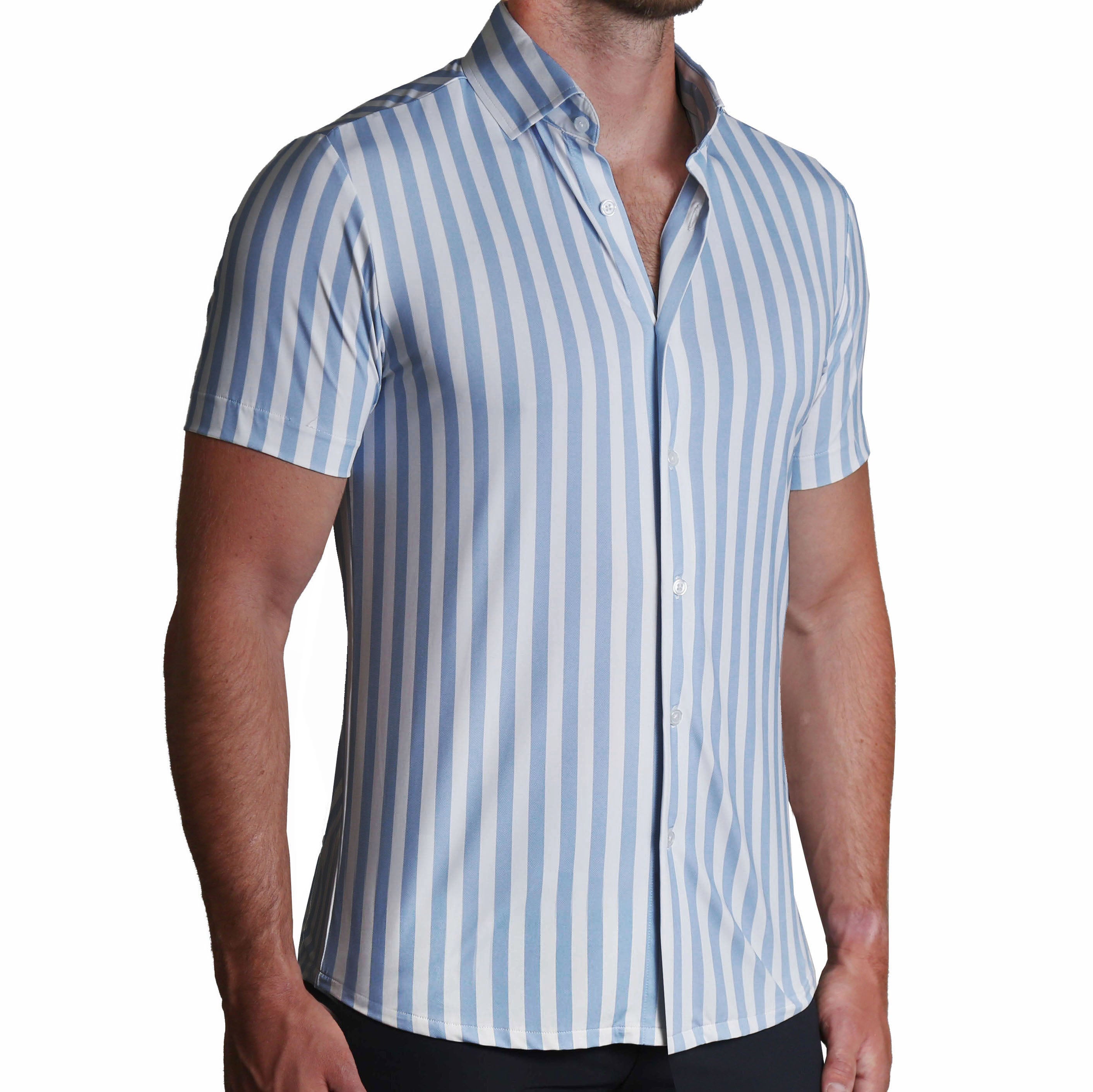 "The Greyson" Light Blue & White Striped