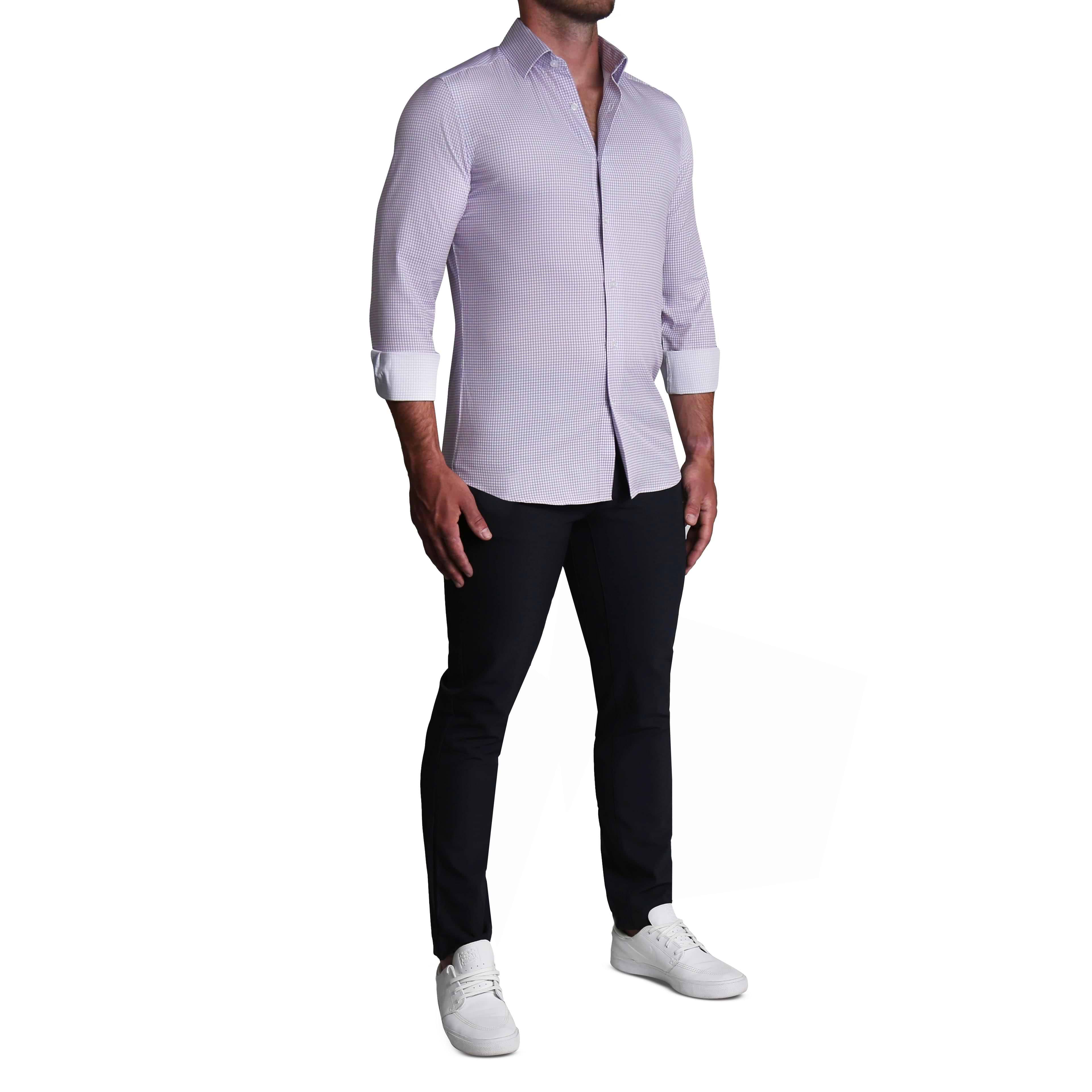"The Arlo" Lavender Double Check - Classic Fit