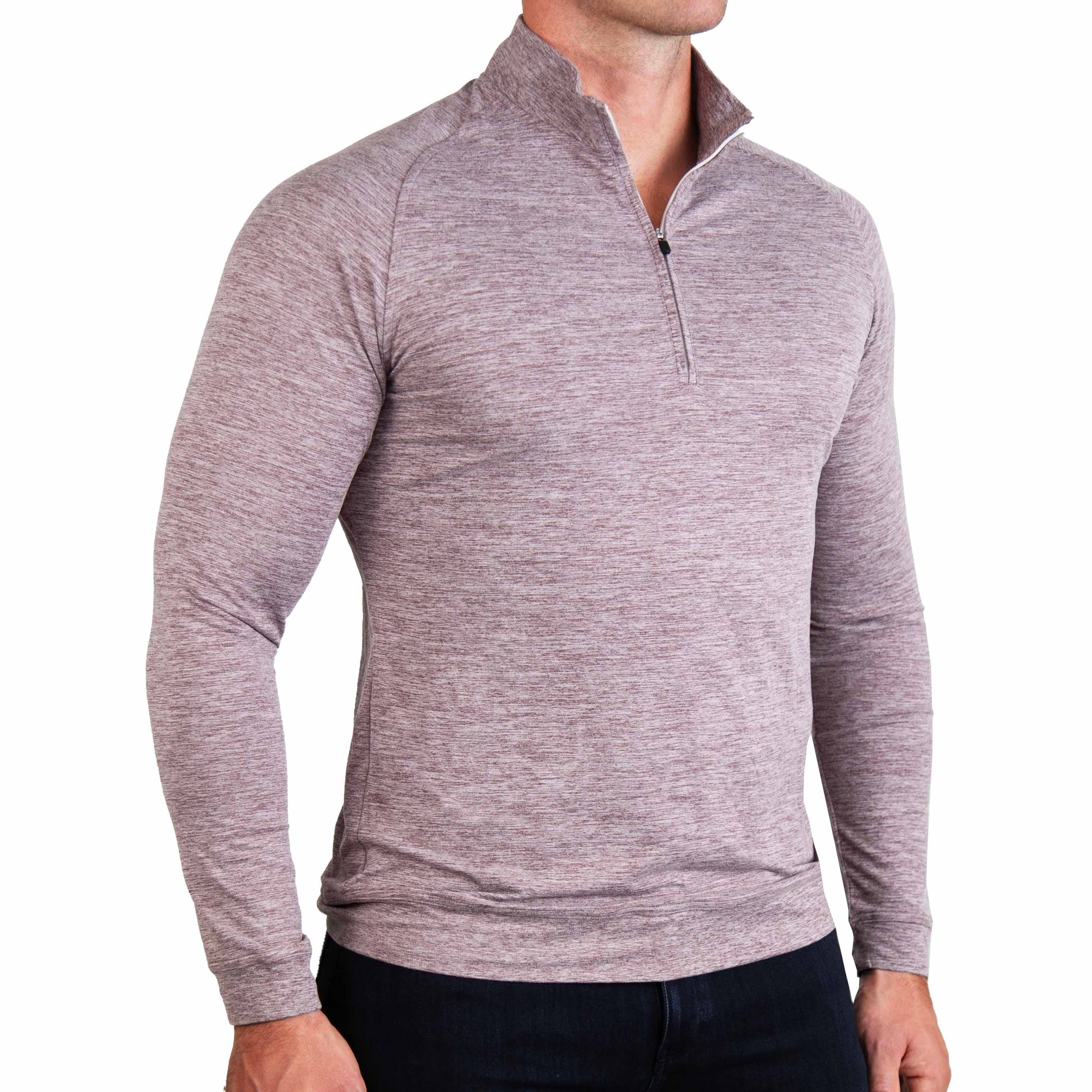 Tech Quarter Zip - Heathered Crimson