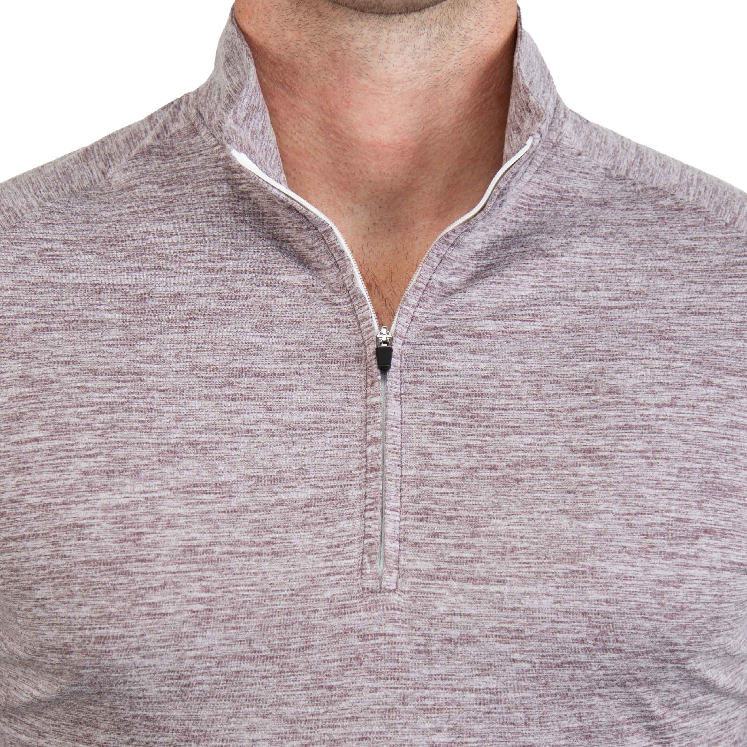 Tech Quarter Zip - Heathered Crimson