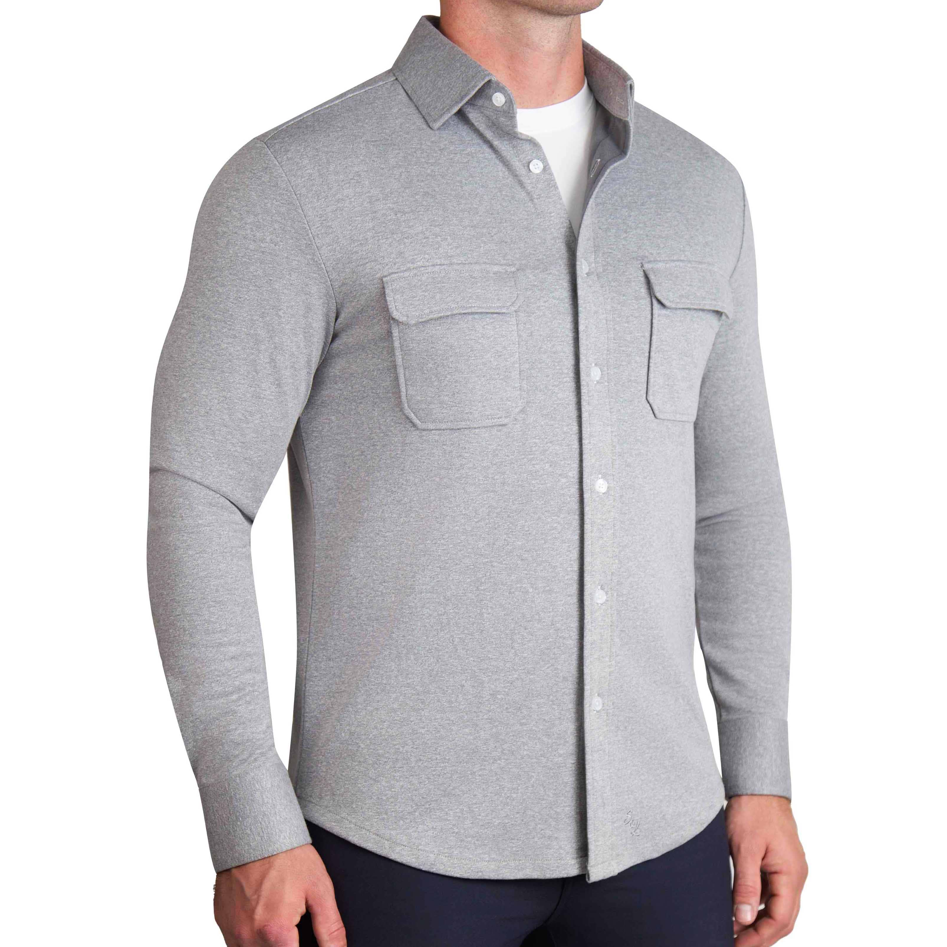 Patch Pocket Button Down - Light Grey