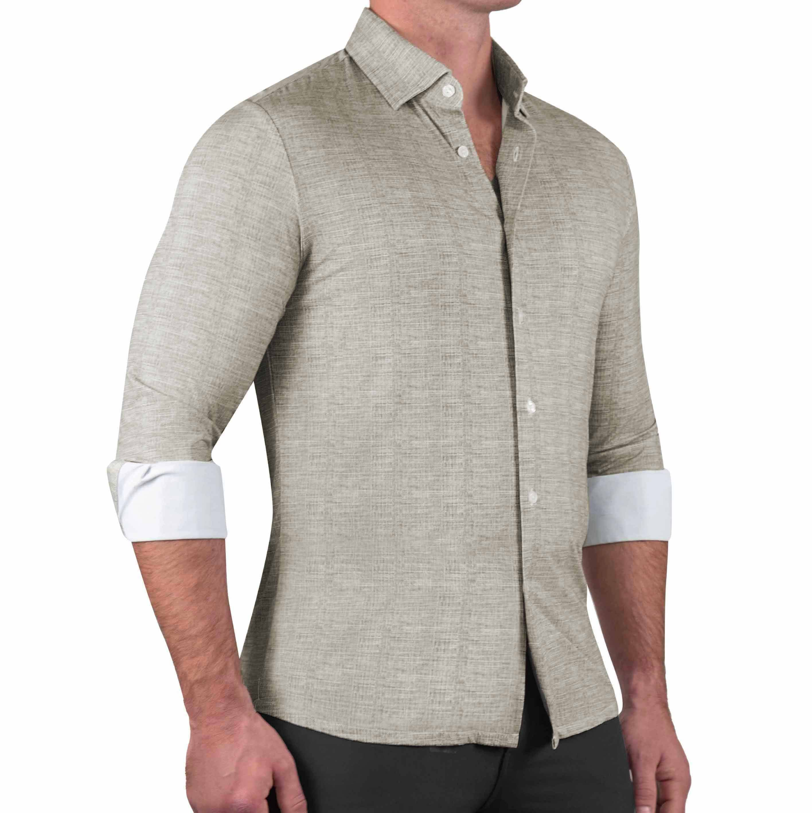 "The Dominic" Sport Shirt - Linen Brown