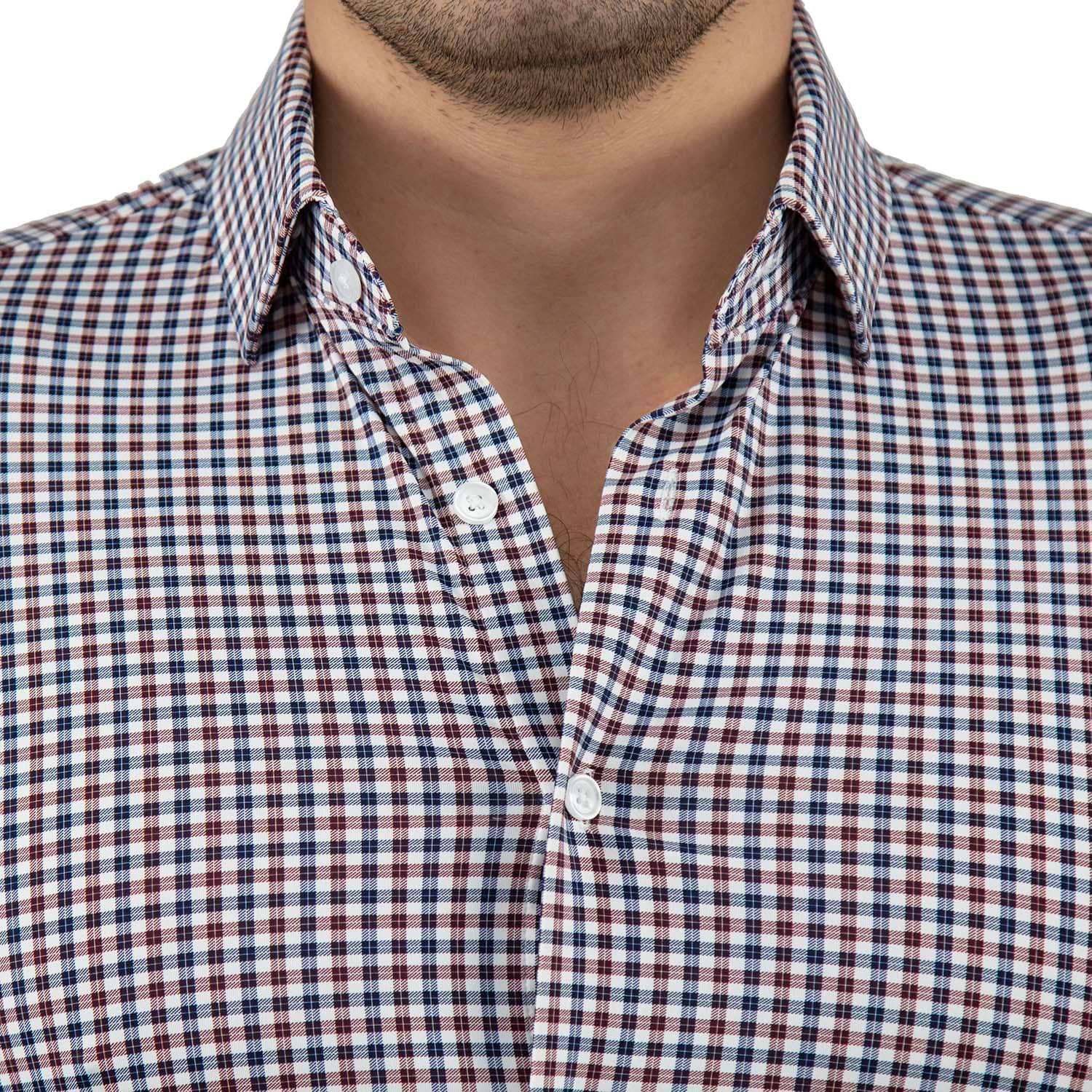 "The Ledger" Sport Shirt -  Red, White and Navy Plaid