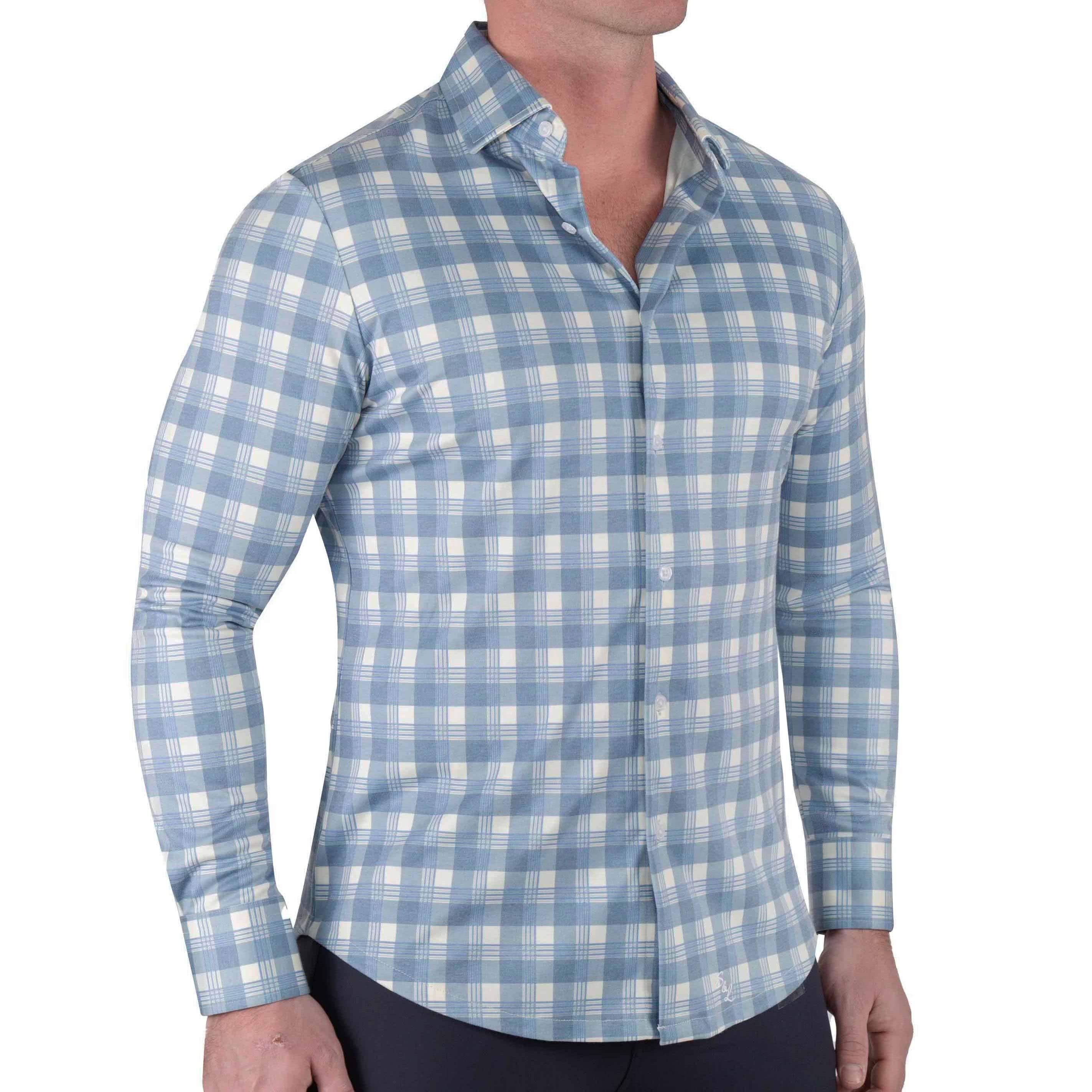 "The Jude" Light Blue & White Plaid