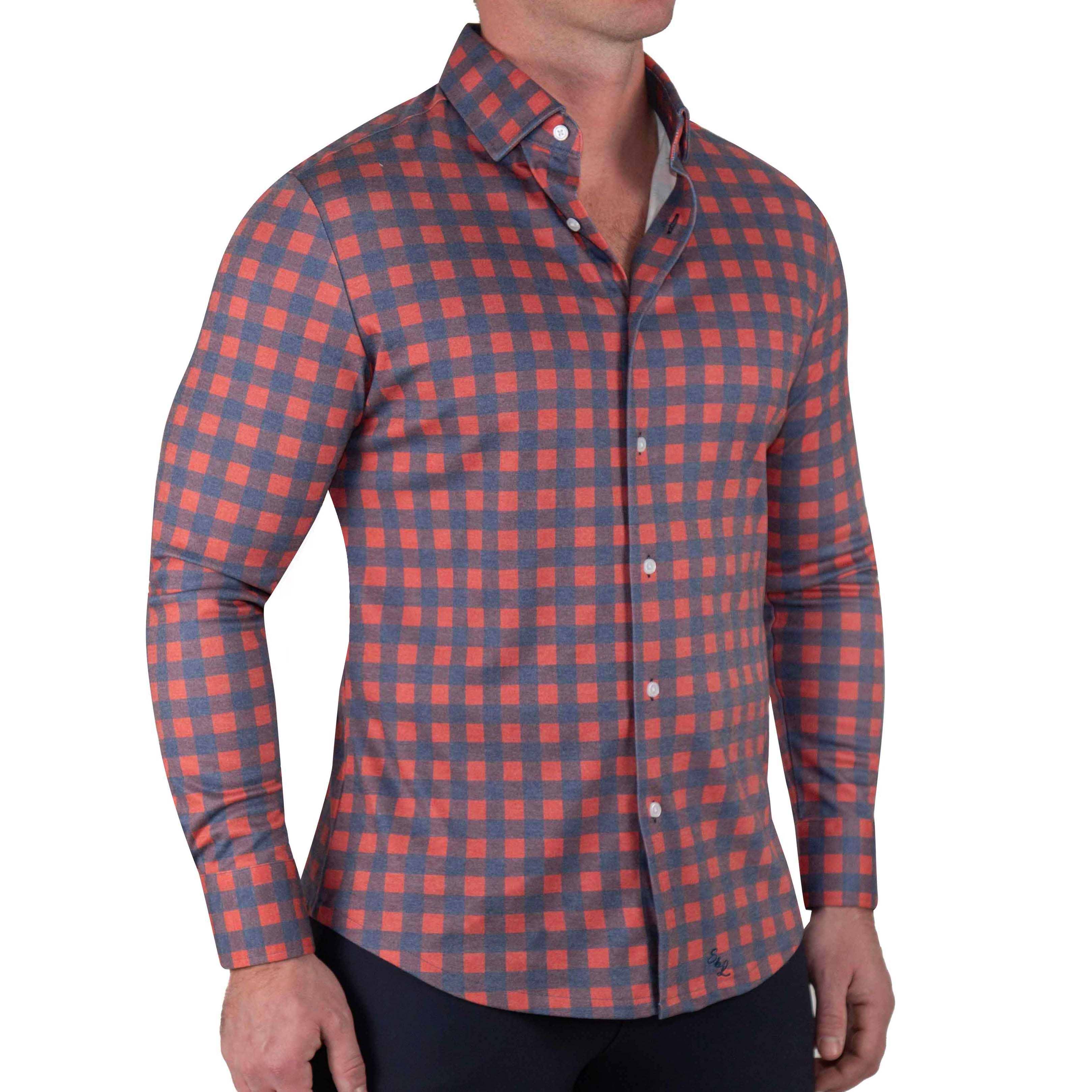 LucMatton Chemise à manches longues et boutonnée pour homme - Pour club
