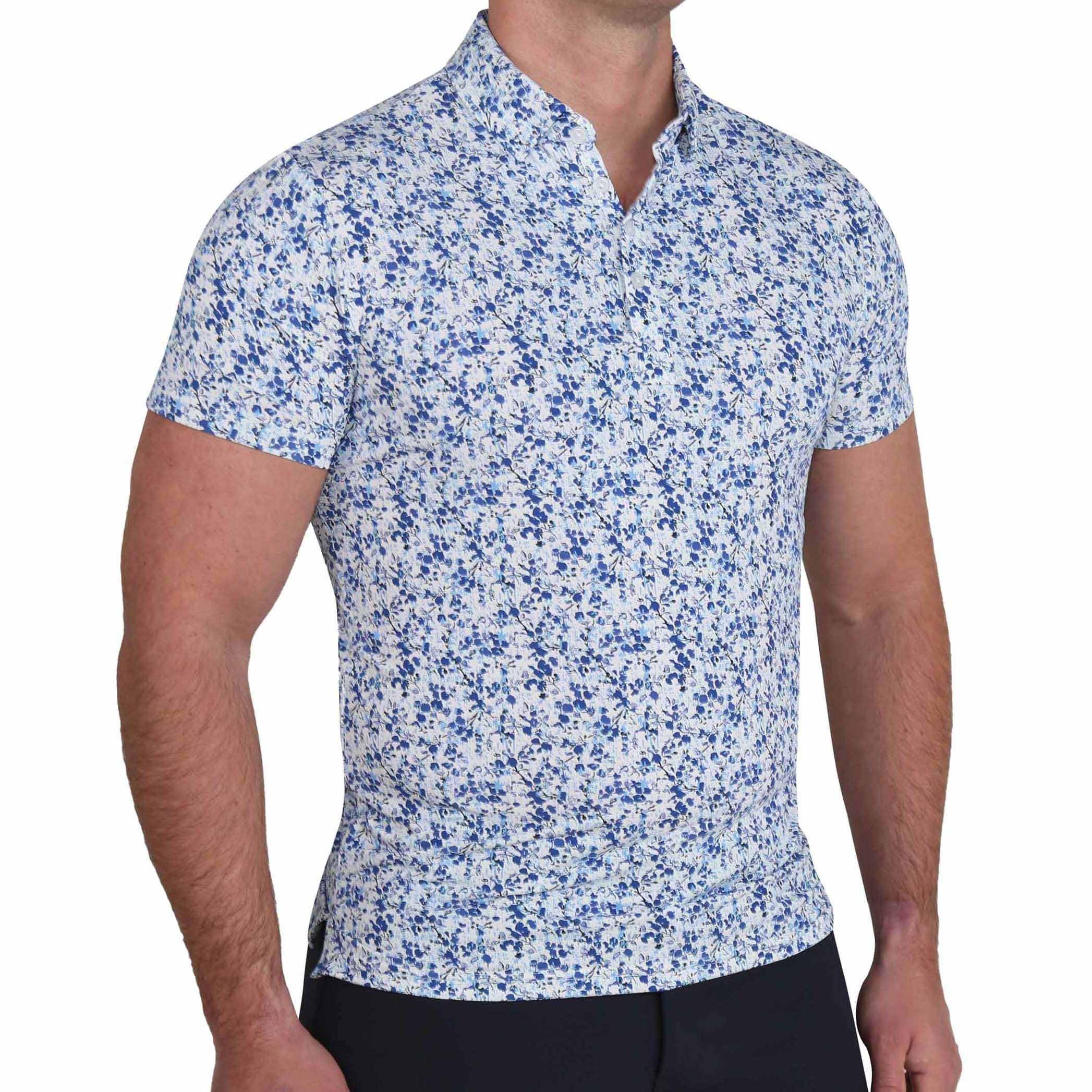 "The Arctic" White, Navy & Blue Floral