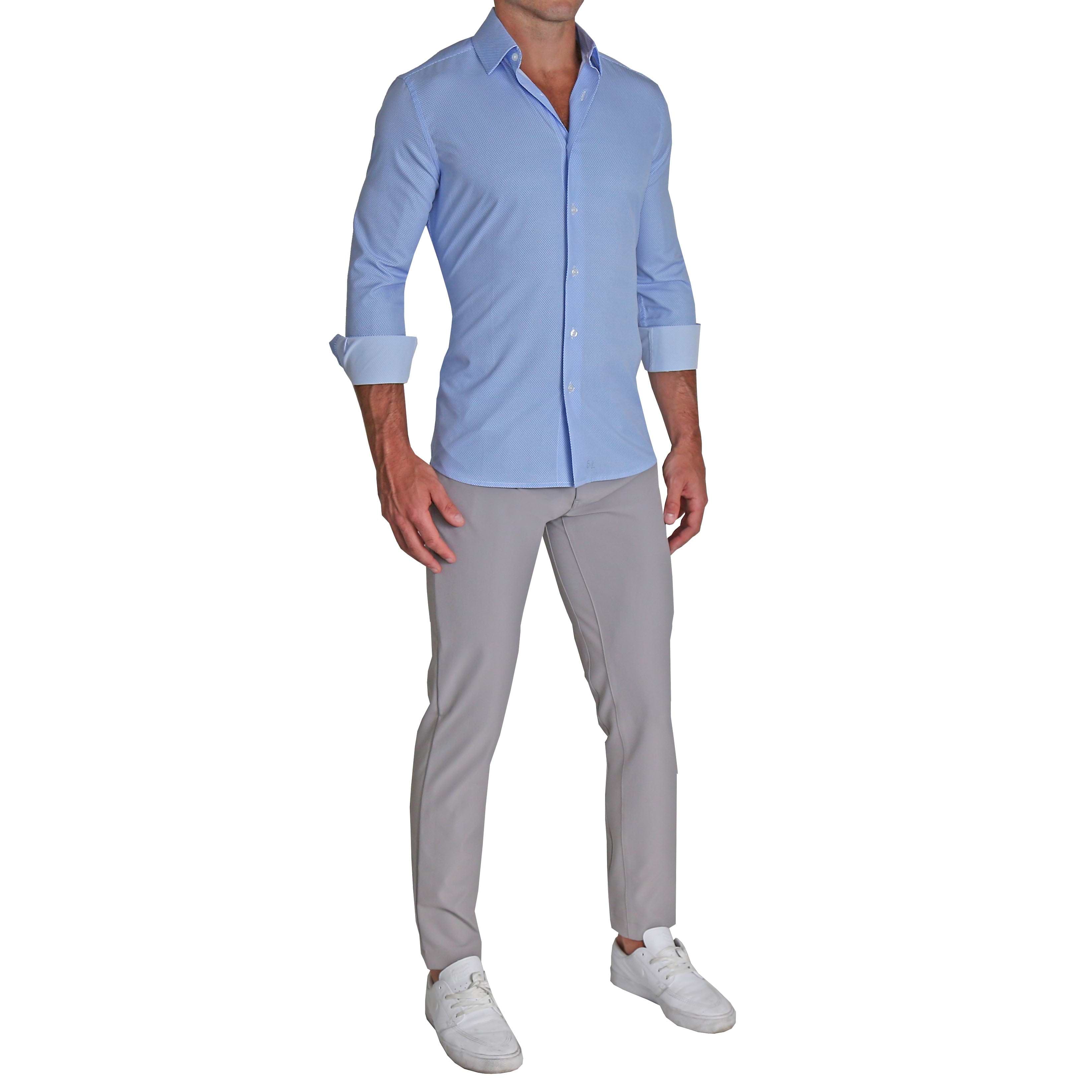 Buy Blue Red Printed Cotton Poplin Shirt White Pants - Set of 2 |  JPC08/RIL2 | The loom