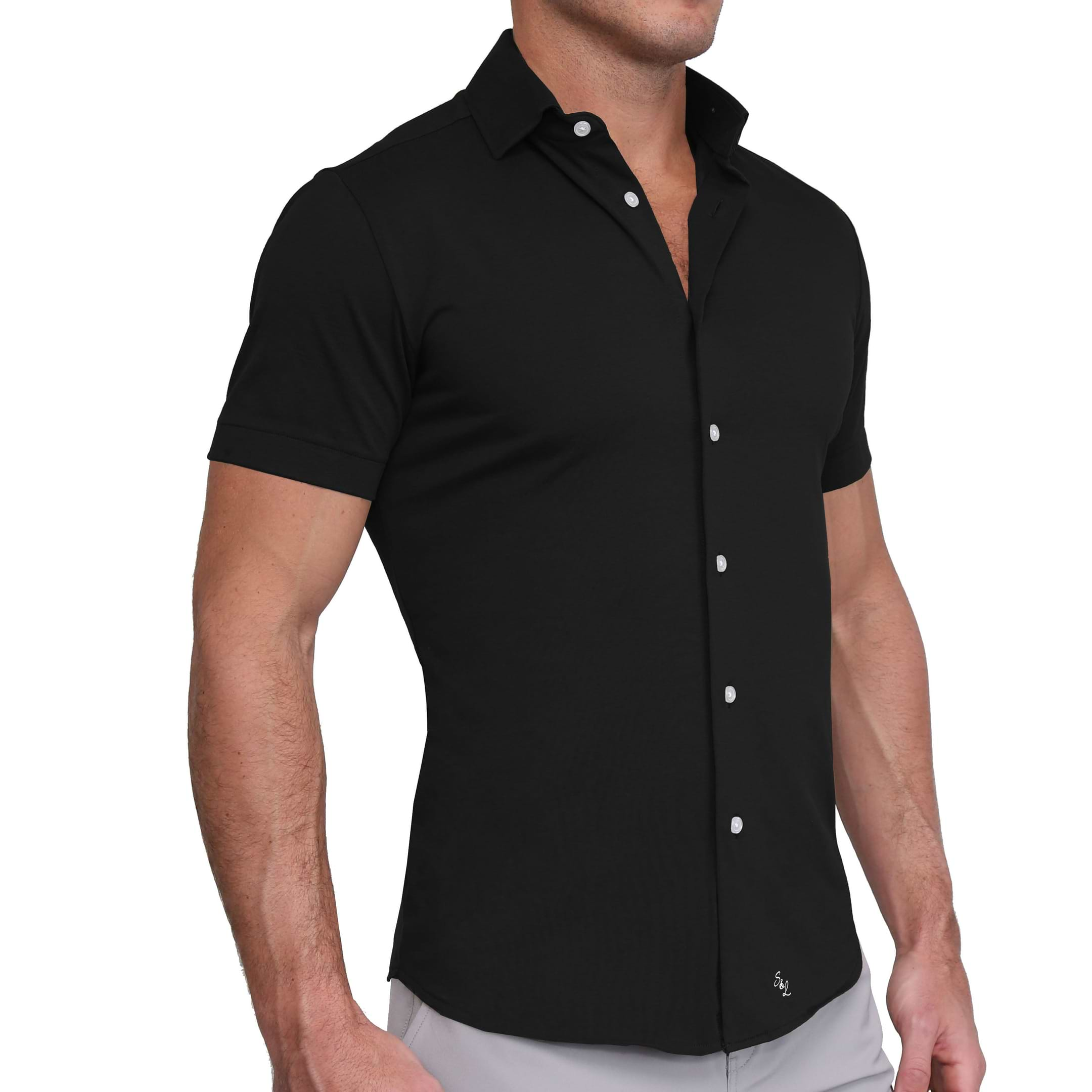 Men's button down short sleeve dress shirts online