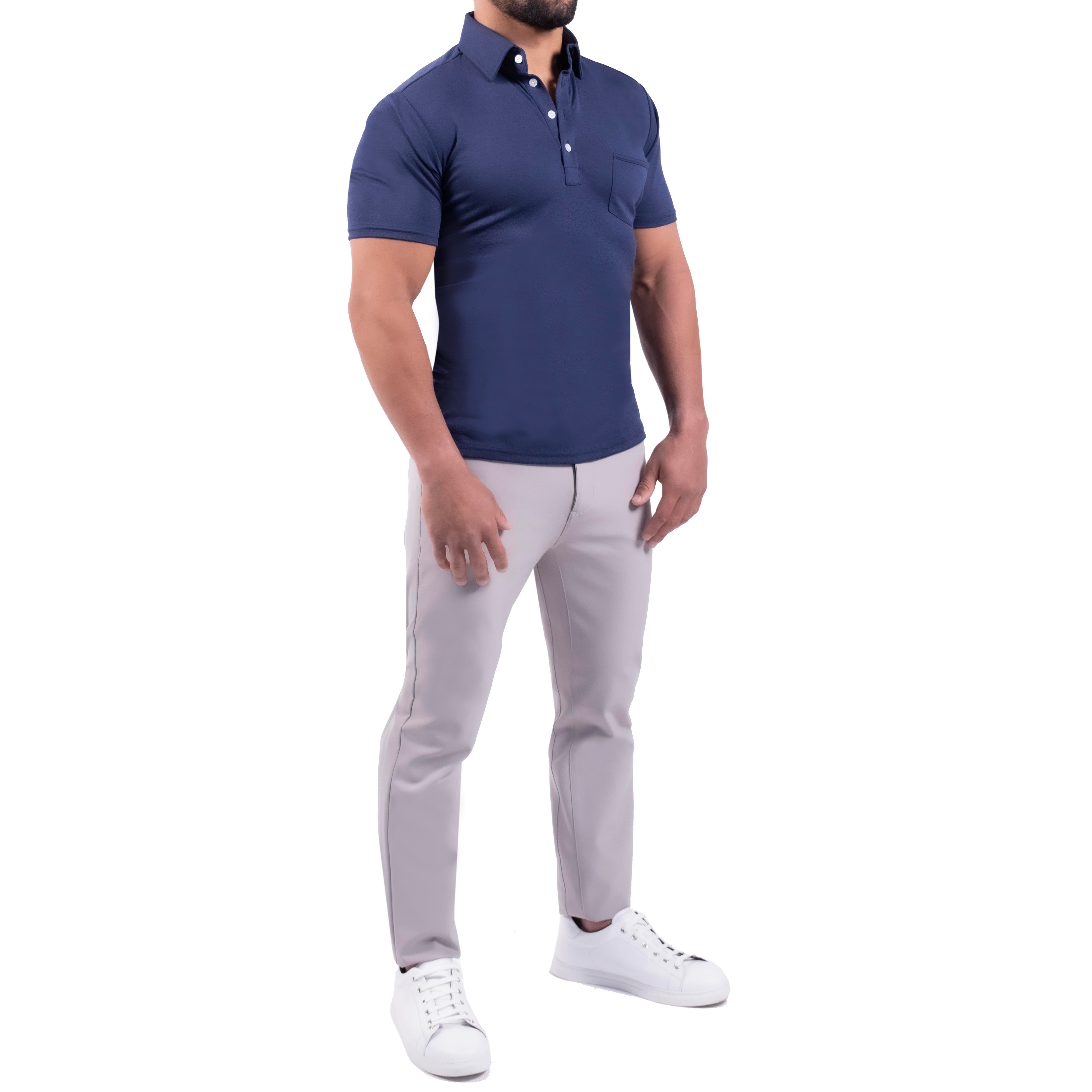 "The Harden" Navy Pique Polo