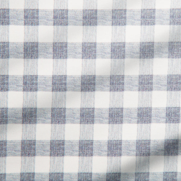 "The August" White & Grey Big Check Short Sleeve Button Down