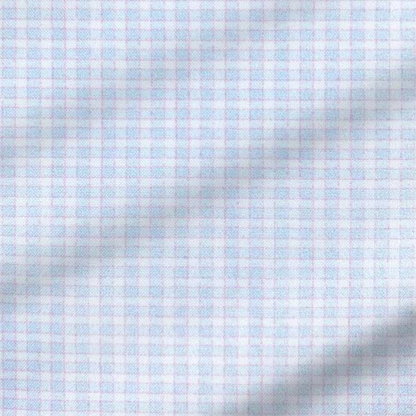 "The Brady" Light Pink and Light Blue Mini Check - Classic Fit