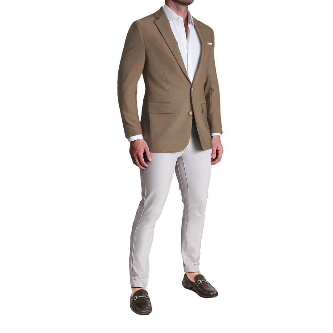 Athletic Fit Stretch Blazer - Heathered Cappuccino