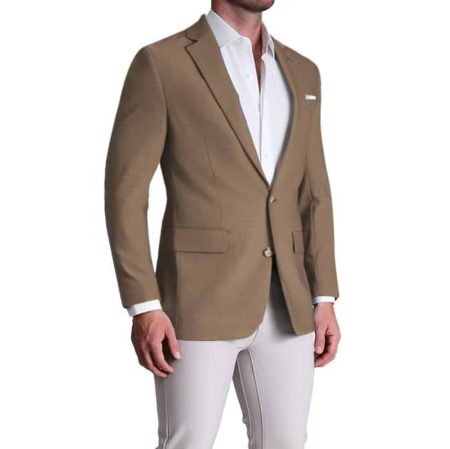 Athletic Fit Stretch Blazer - Heathered Cappuccino