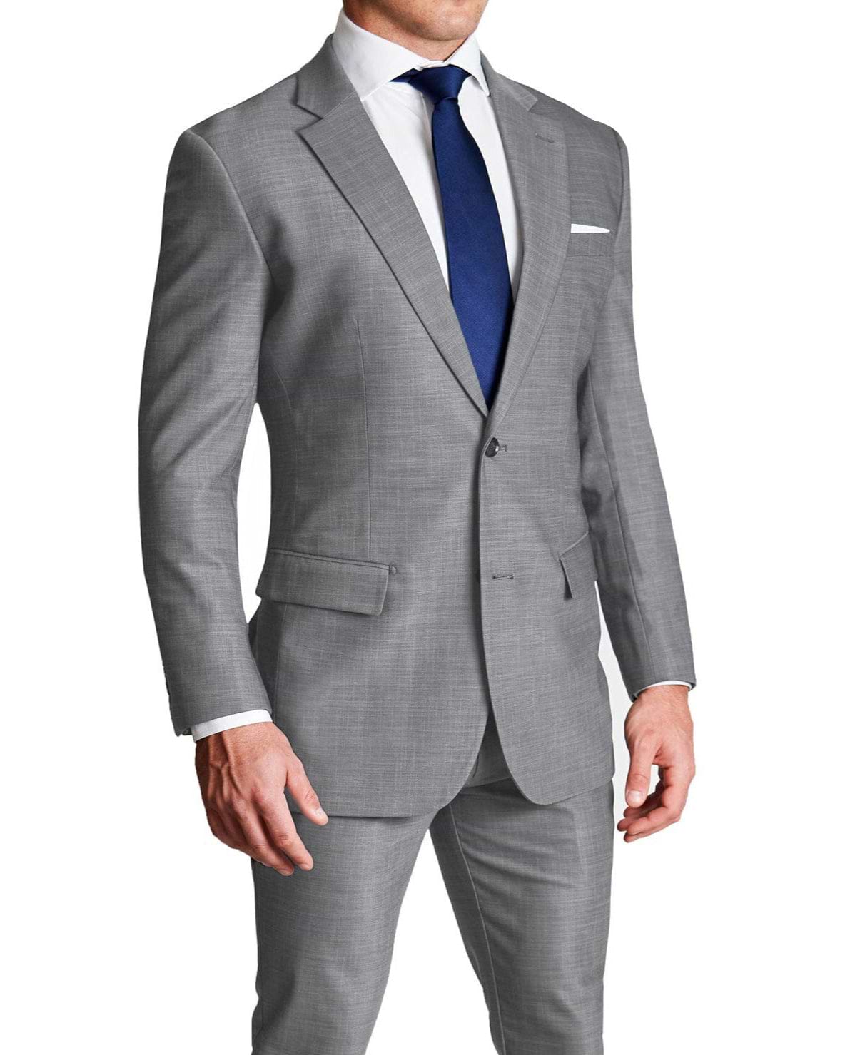 Athletic Fit Stretch Suit Solid Grey - Main Image