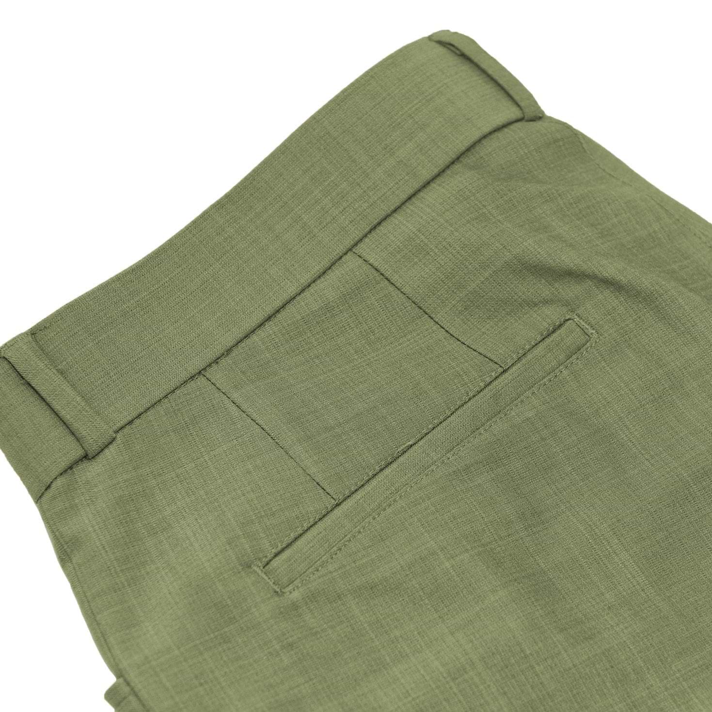 Athletic Fit Stretch Suit Pants - Heathered Forest Green