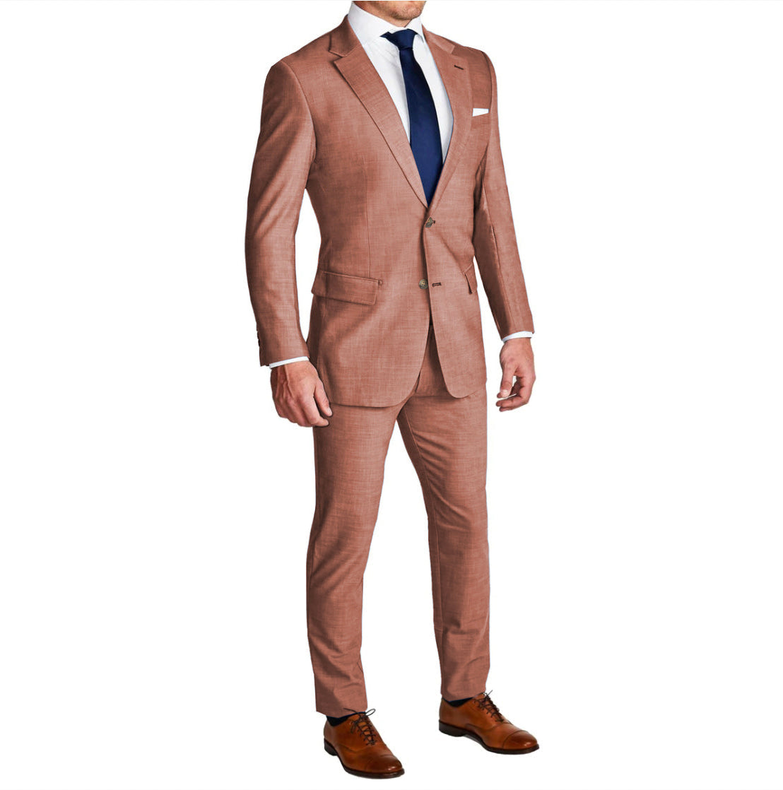 Athletic Fit Stretch Suit - Heathered Salmon