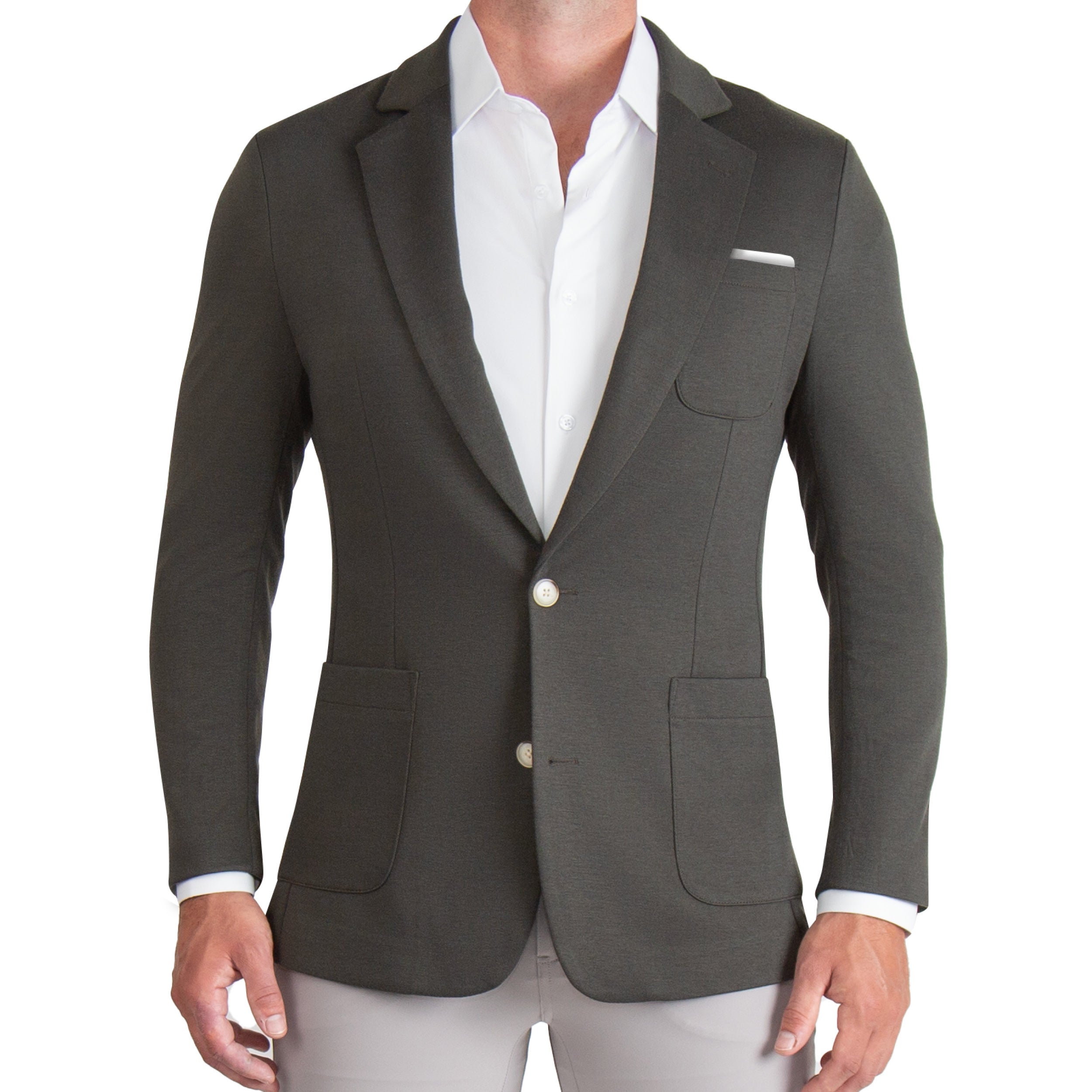 Athletic Fit Knit Blazer - Charcoal