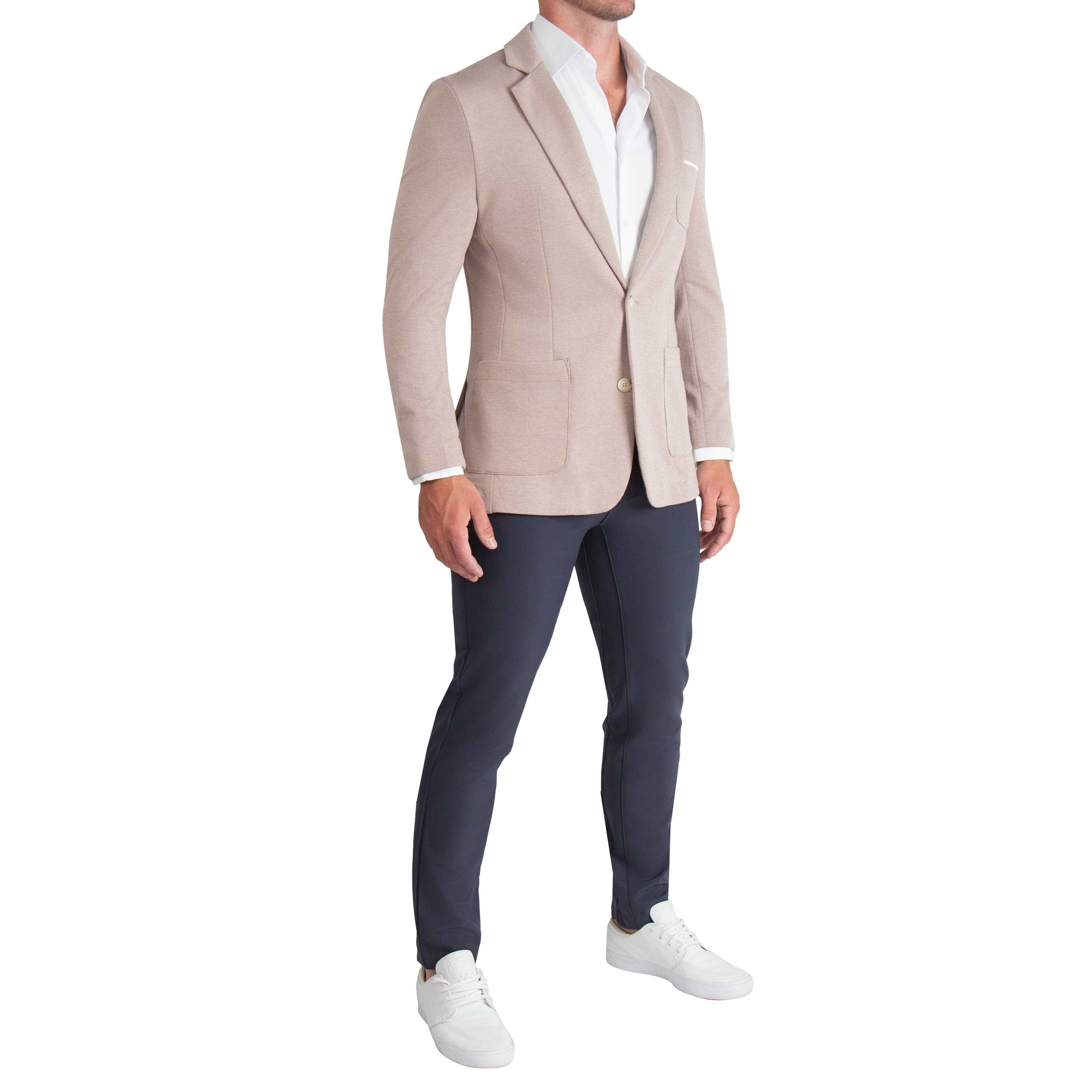 Athletic Fit Knit Blazer - Desert Taupe