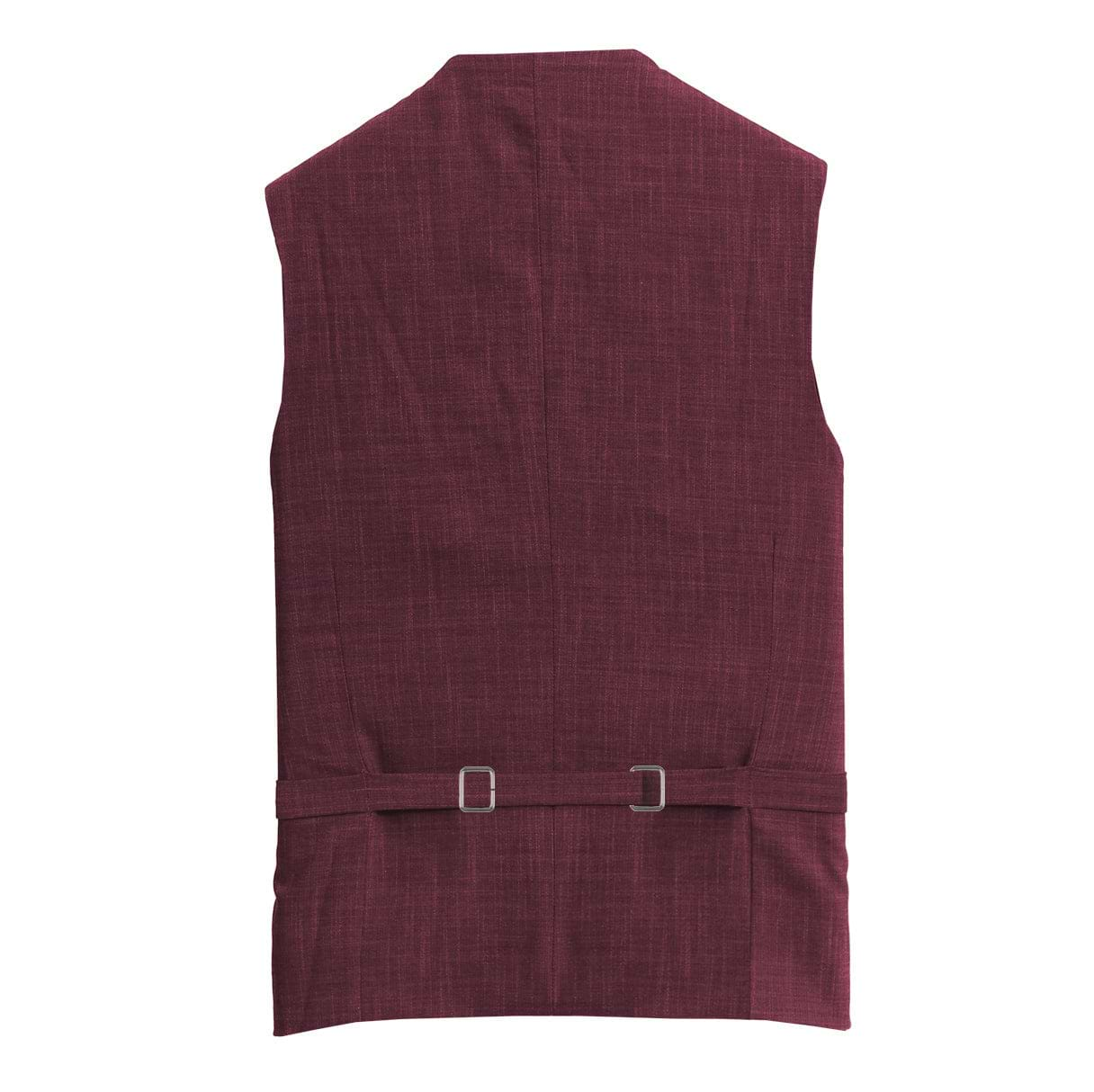 Athletic Fit Stretch Suit Vest - Heathered Maroon