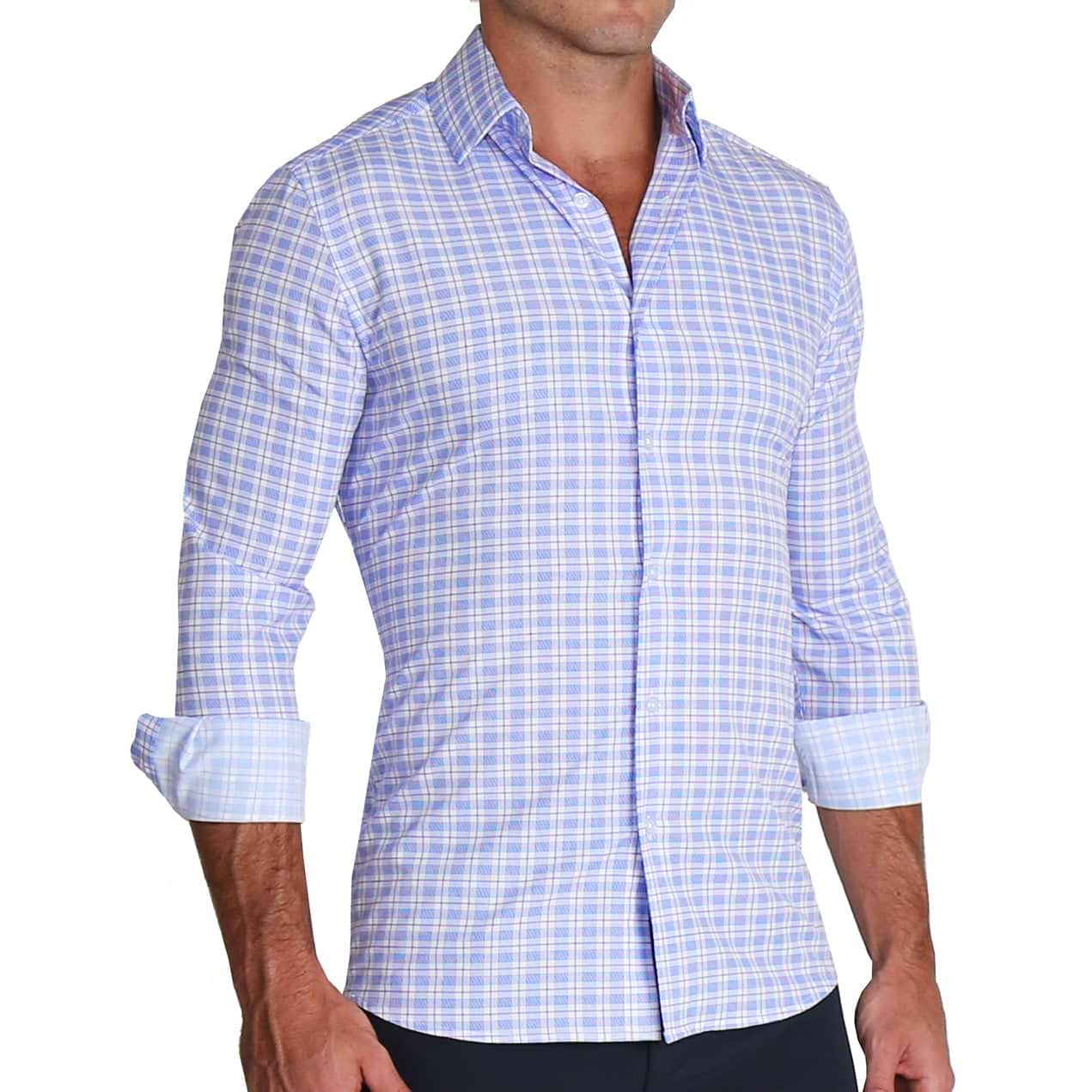 "The Baron" Purple and Blue Plaid - Classic Fit