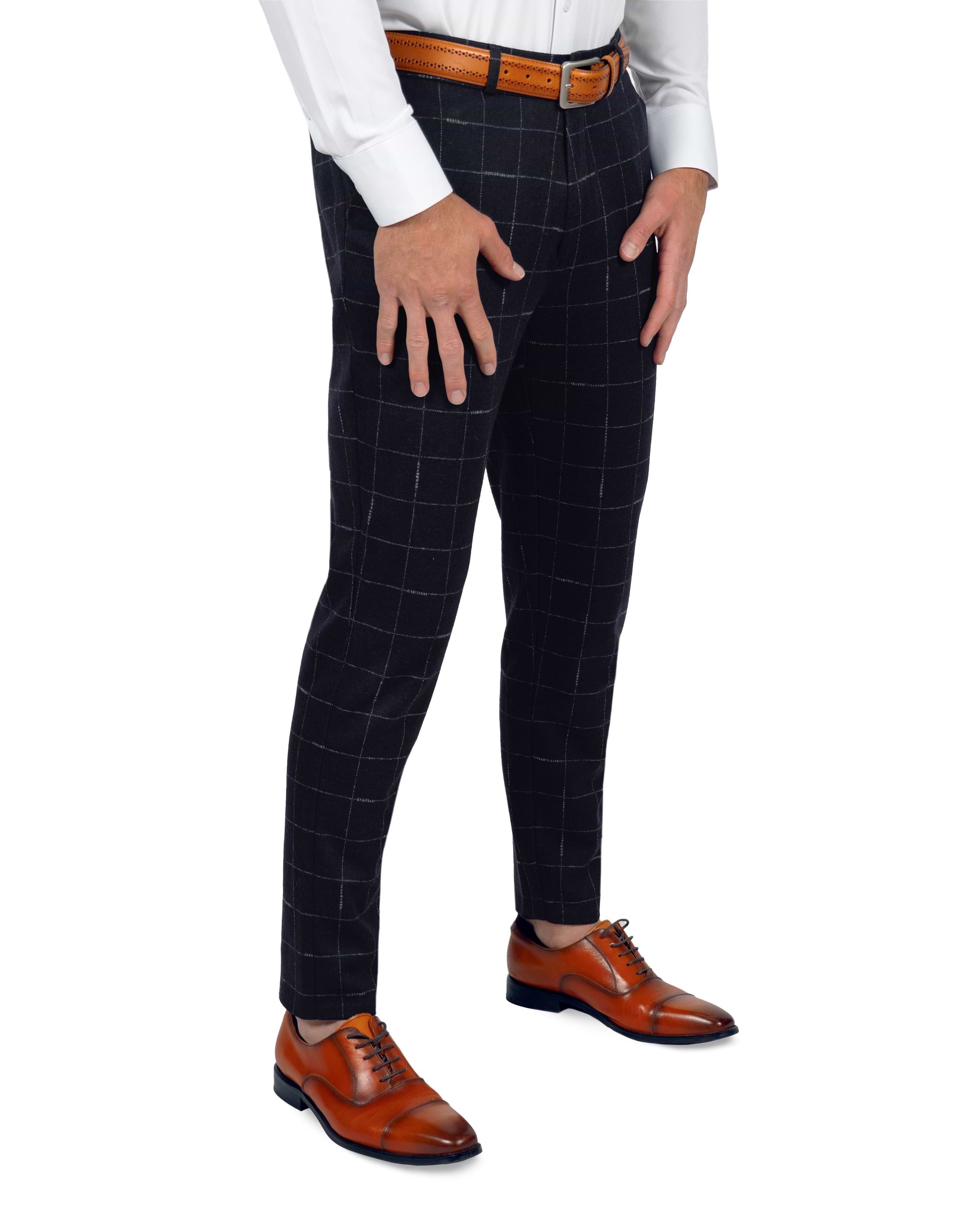 men's athletic cut dress pants Midnight Navy Athletic Cut Dress Pants Athletic-Fit Twill Dress Pants