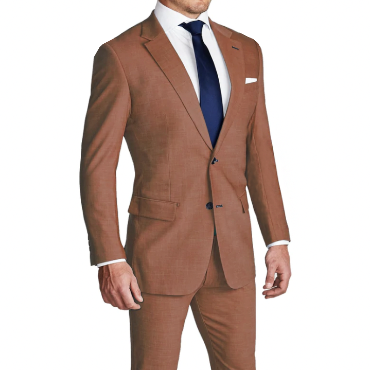 Athletic Fit Stretch Suit - Heathered Copper