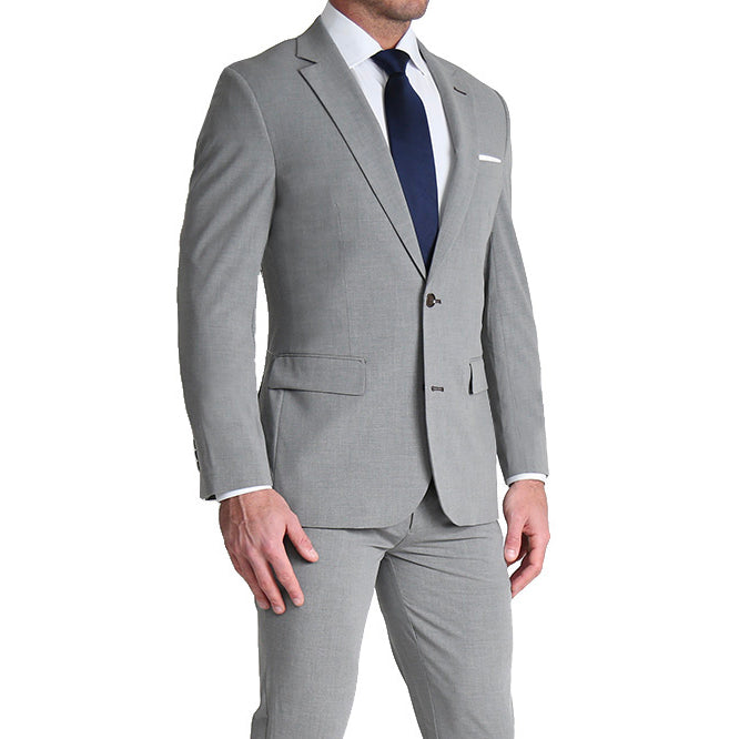 Athletic Fit Stretch Suit Lightweight Heathered Smoked Grey