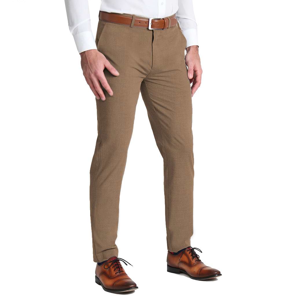 Buy Men Brown Super Slim Fit Solid Flat Front Formal Trousers Online -  770382 | Louis Philippe