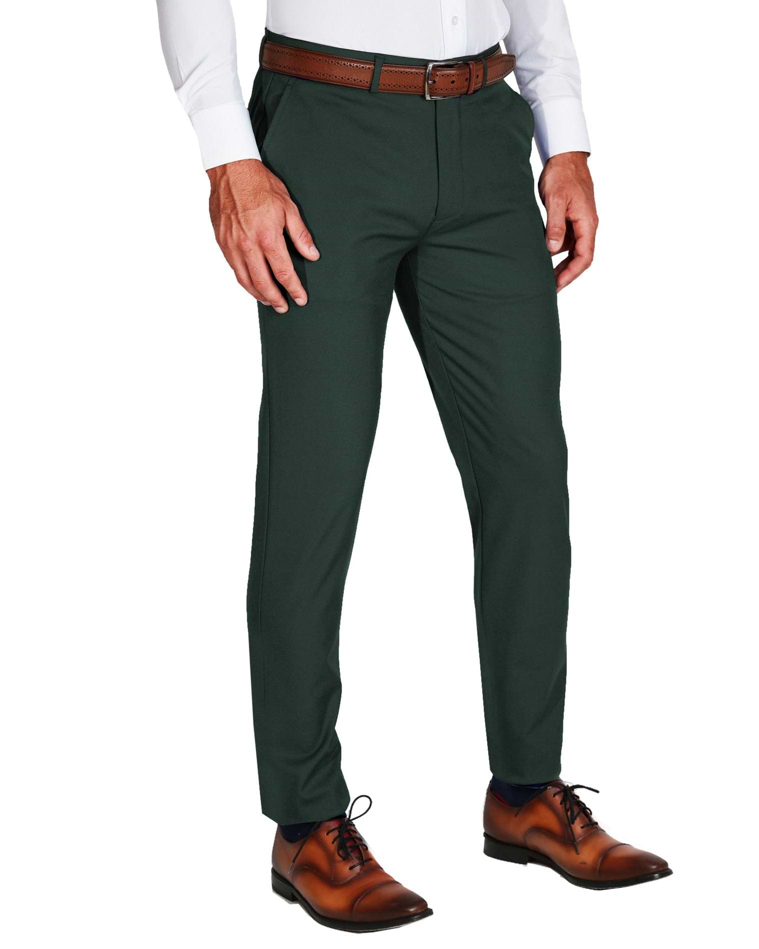 Mens Suits Ankle Cut Pant Suits Athletic Fit Stretch Suit Pants